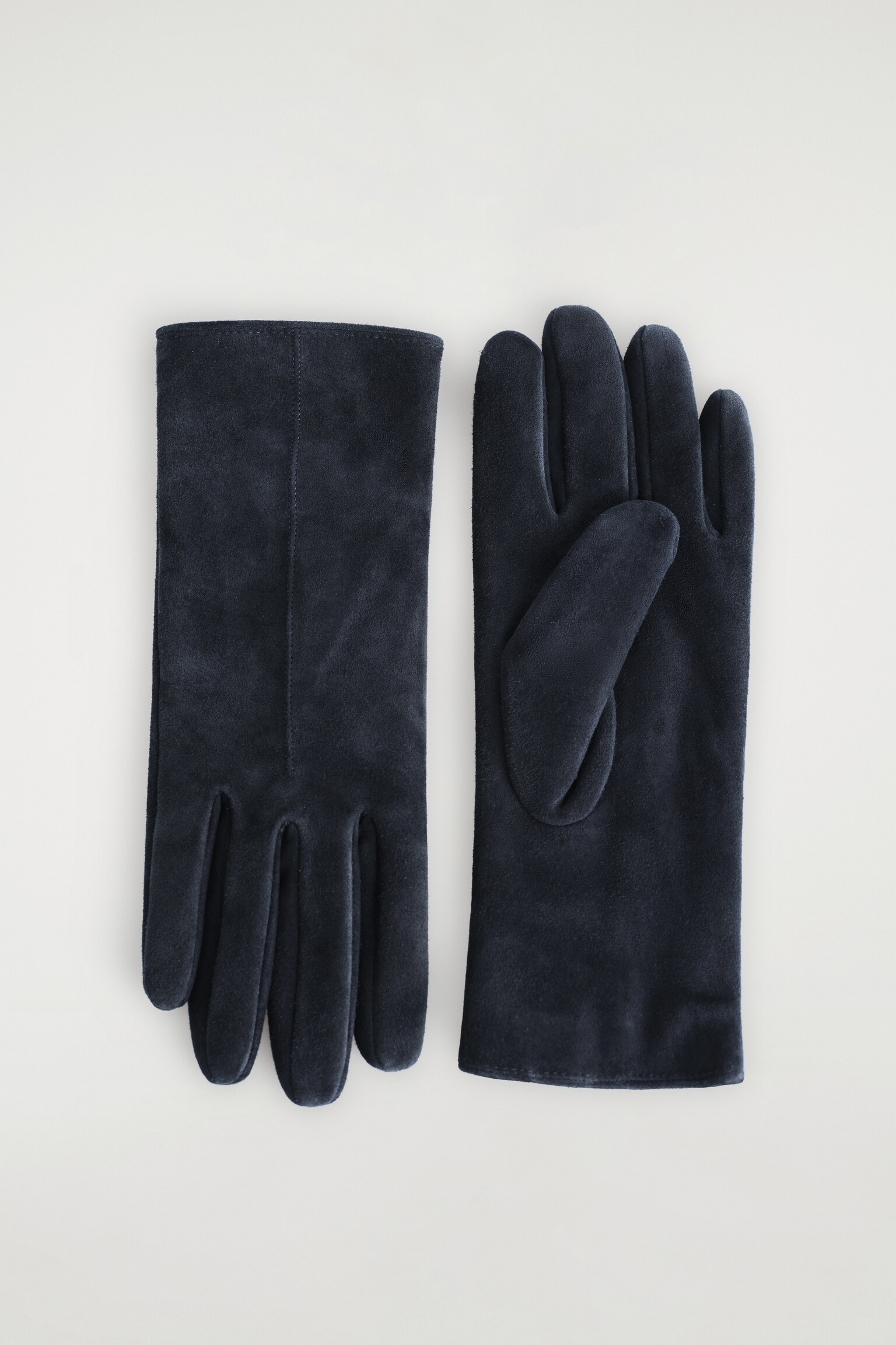 HANDSCHUHE AUS VELOURSLEDER MIT KASCHMIRFUTTER - NAVYBLAU - 2