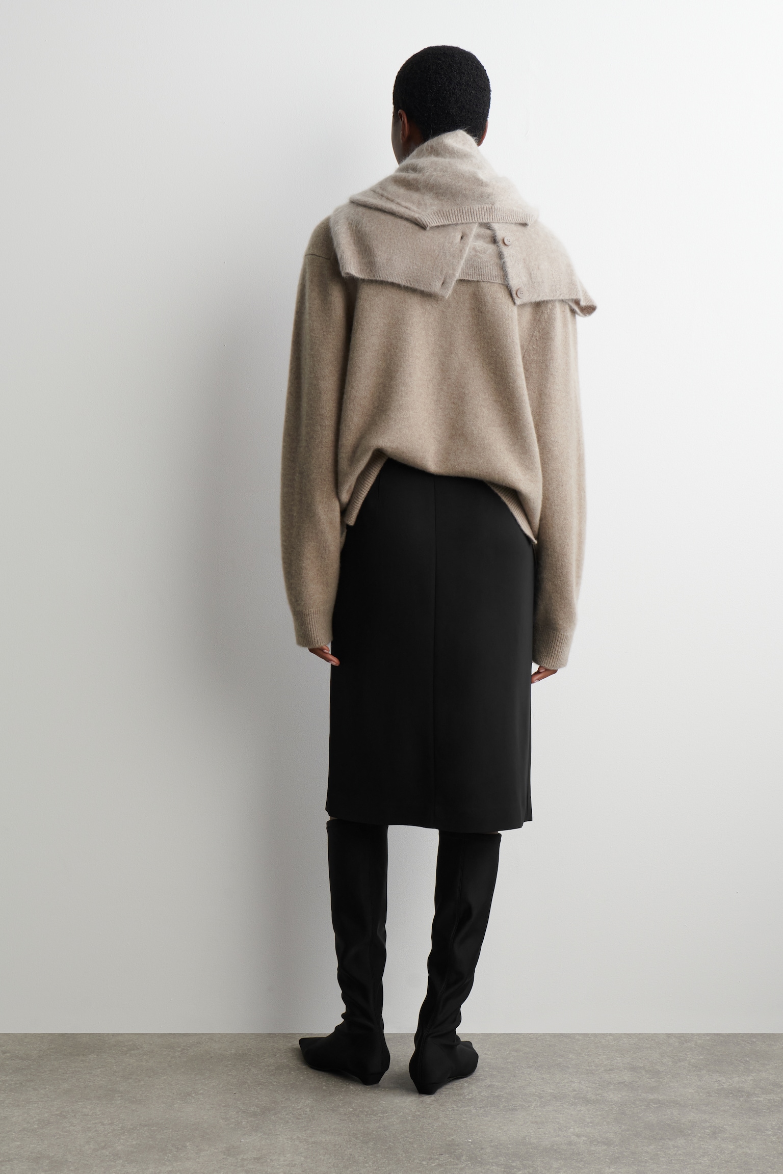 JUPE CRAYON MIDI - NOIR - 5