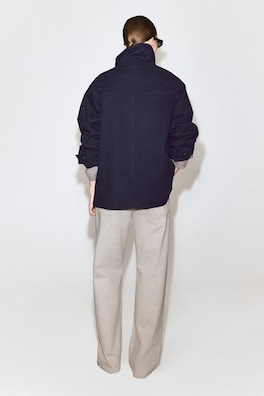 COTTON-TWILL MOCK-NECK JACKET — NAVY 5