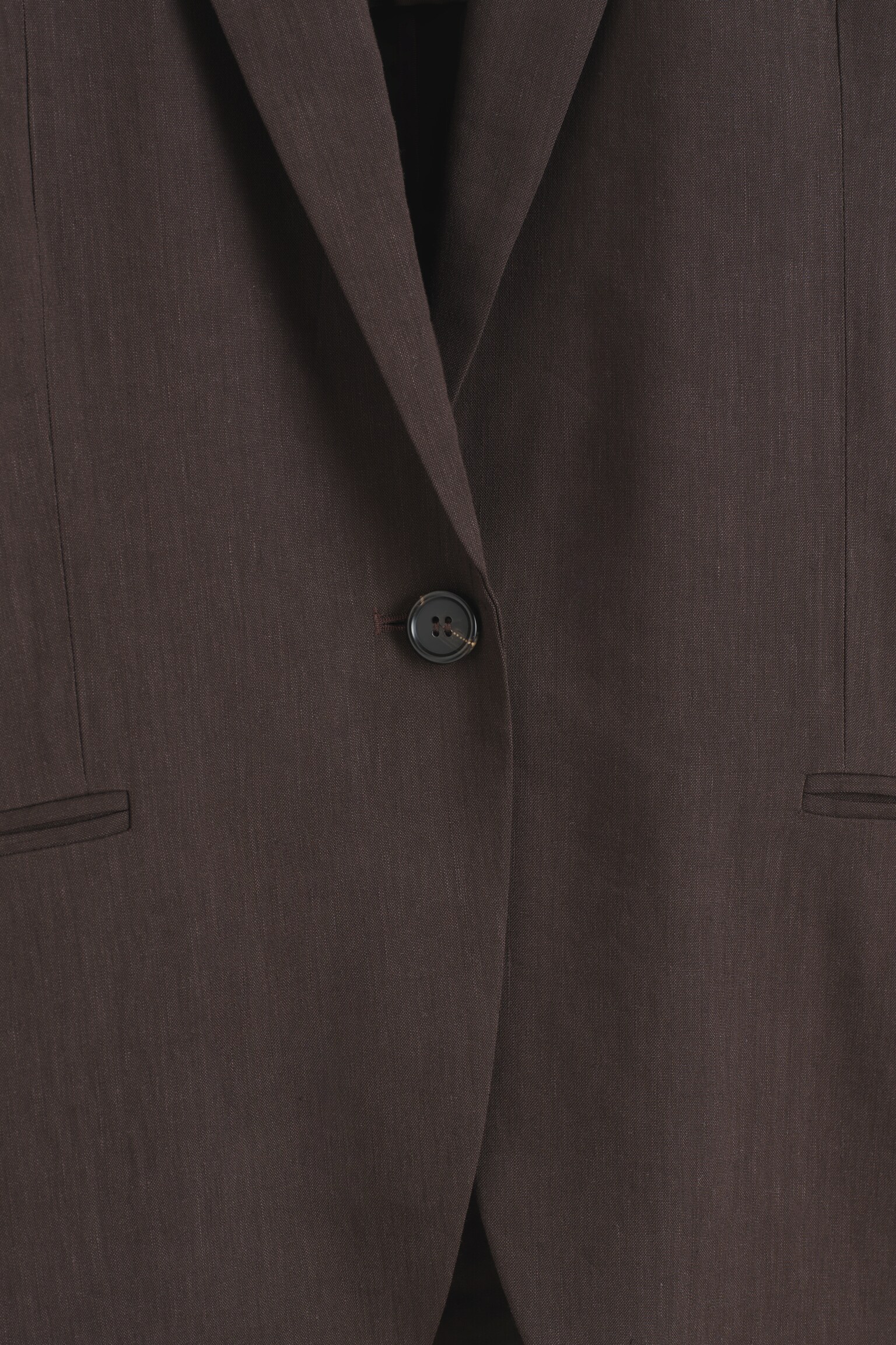 BLAZER DE LINO CON BOTONADURA SENCILLA - MARRÓN OSCURO - 5