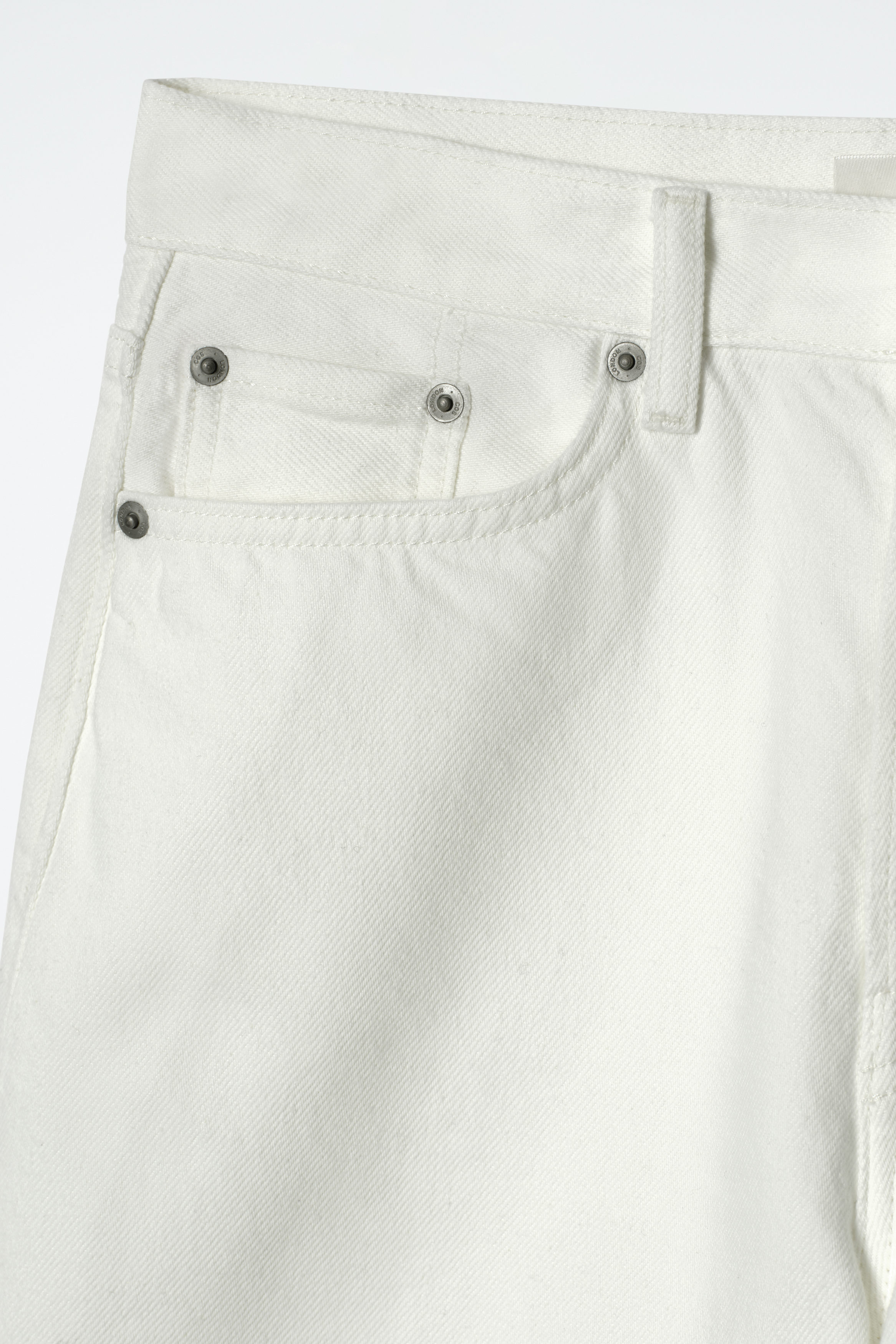 LONGLINE DENIM SHORTS - CHALK | COS