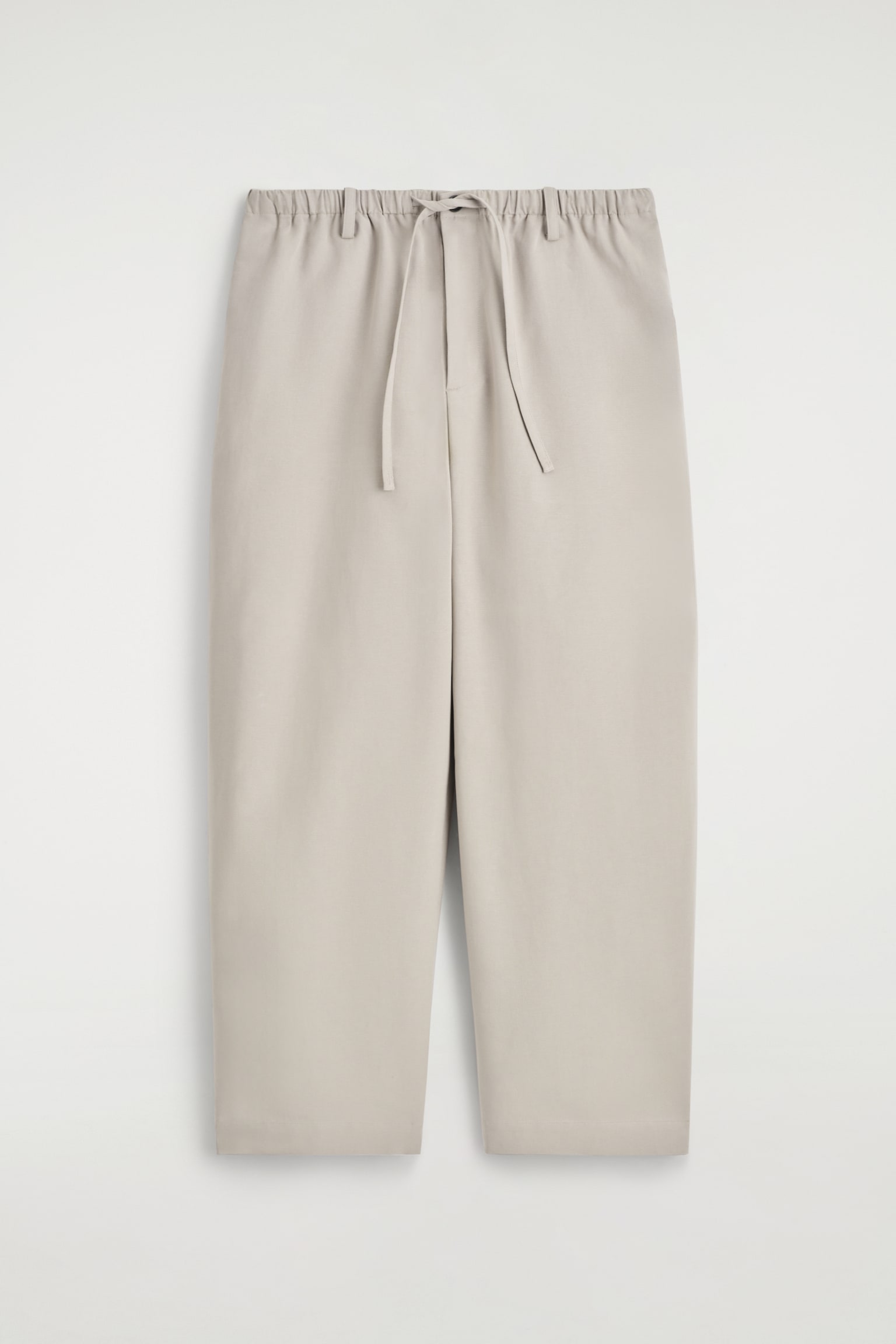BARREL-LEG DRAWSTRING TROUSERS - BEIGE/BLACK - 2