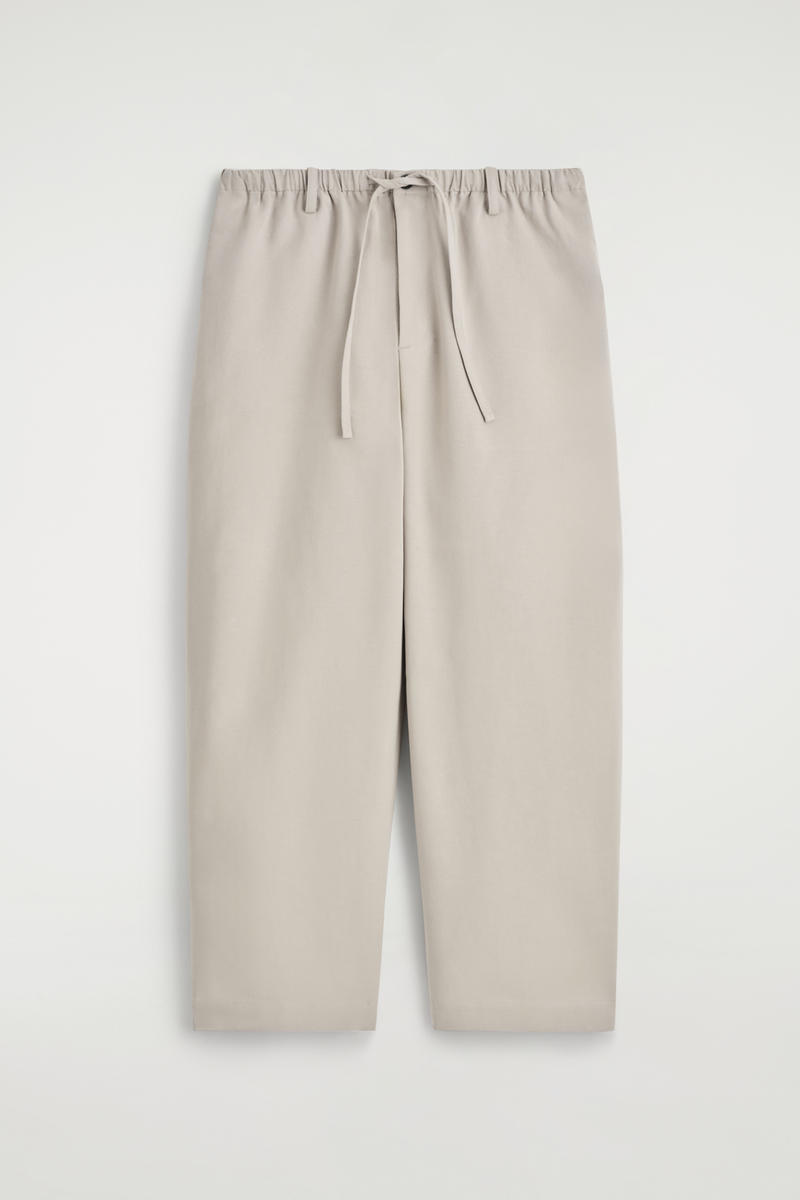 Cos Barrel-leg Drawstring Pants In Sand