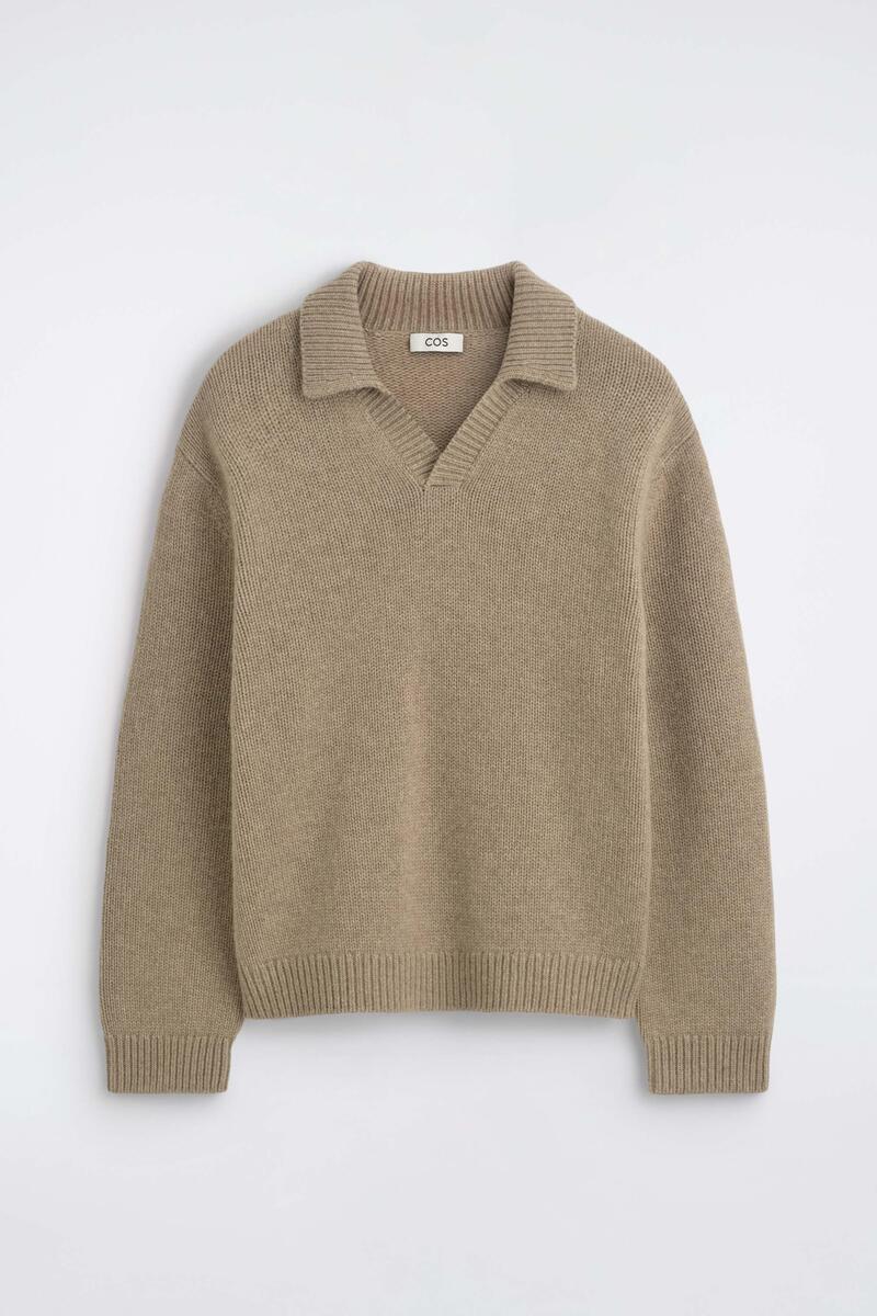 Chunky Cashmere Polo Sweater