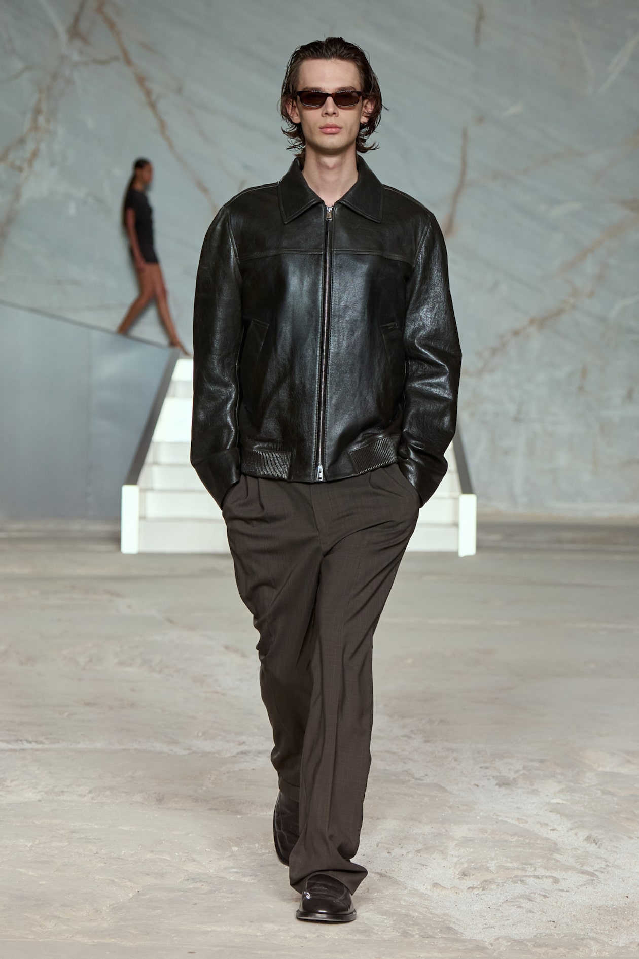 LEATHER AVIATOR JACKET