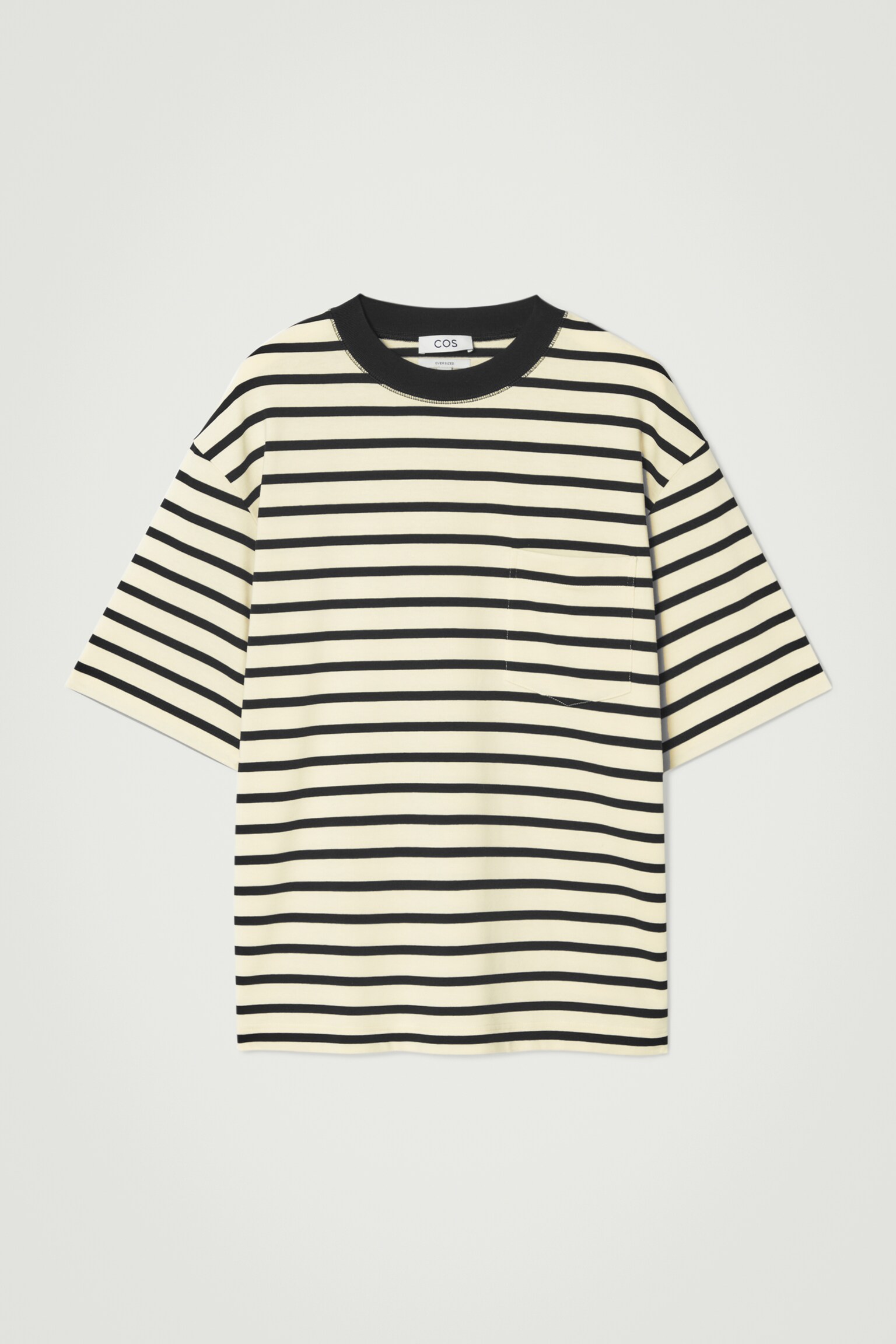 TÚL MÉRETEZETT NEHÉZ PAMUT PÓLÓ - CREAM / STRIPED/Fehér/FEKETE/ZÖLD / FEHÉR / CSÍKOS/KOBALT KÉK/BARNA / CSÍKOS