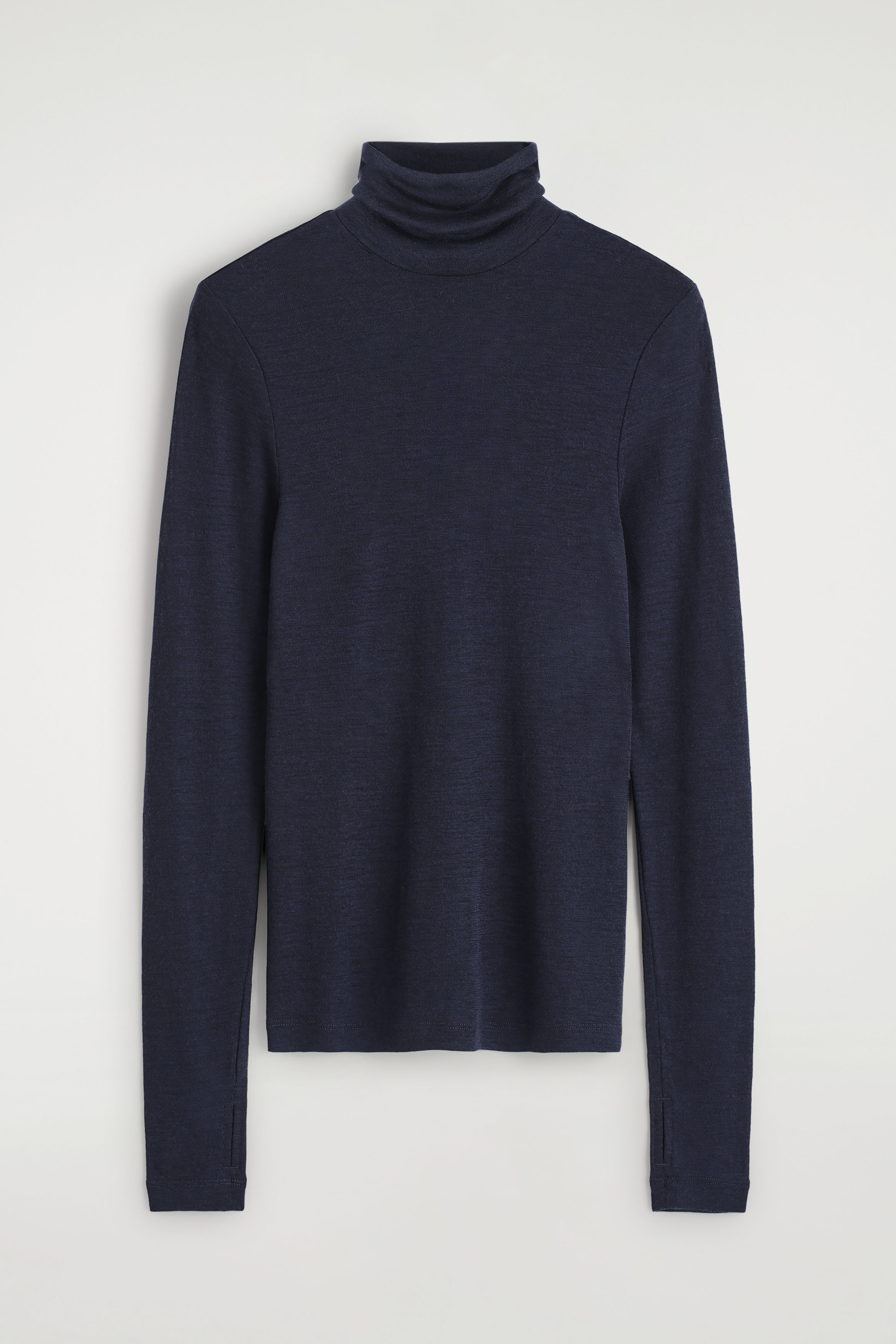MERINO WOOL HIGH-NECK TOP - NAVY | COS