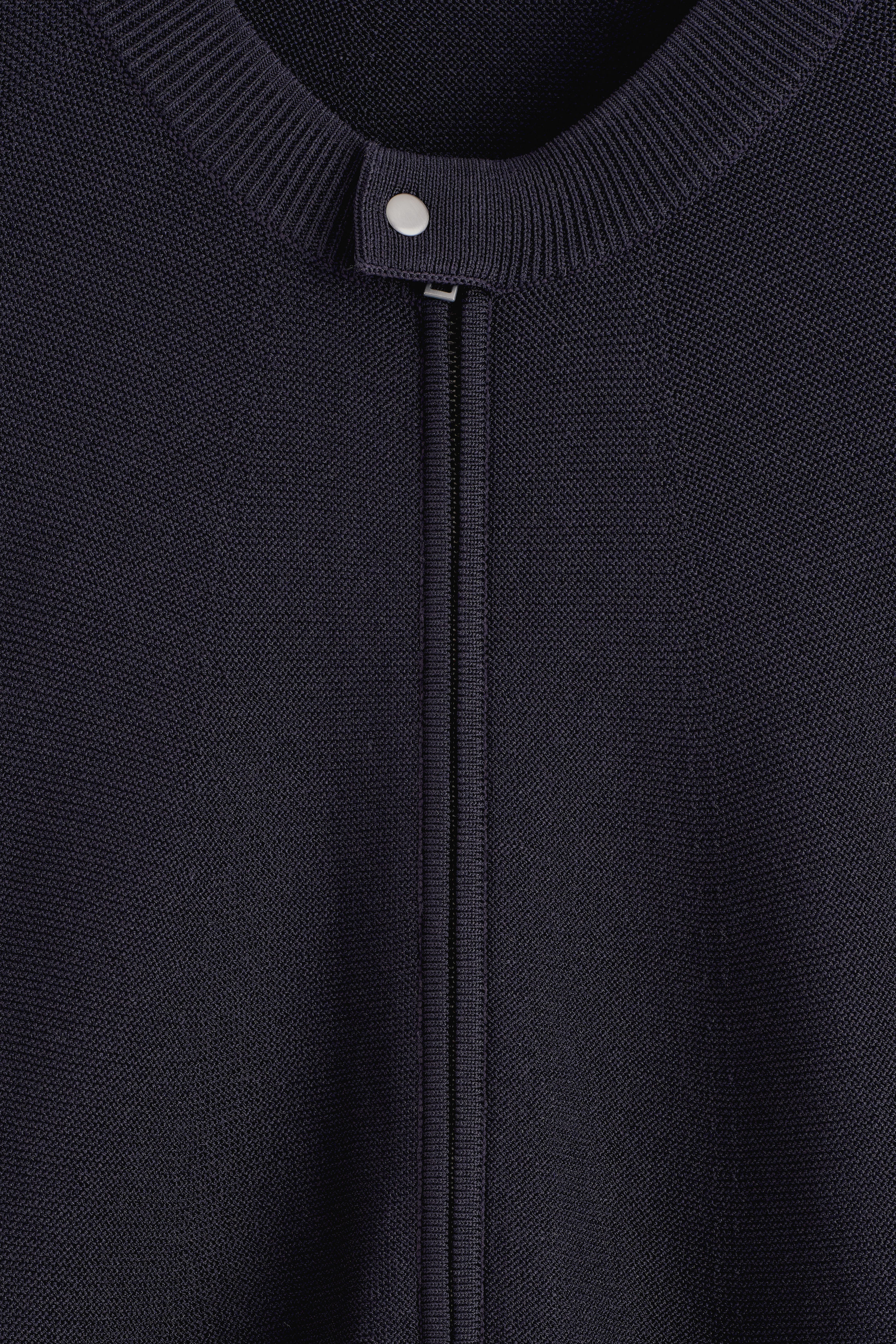 RACER-NECK KNITTED JACKET - NAVY | COS