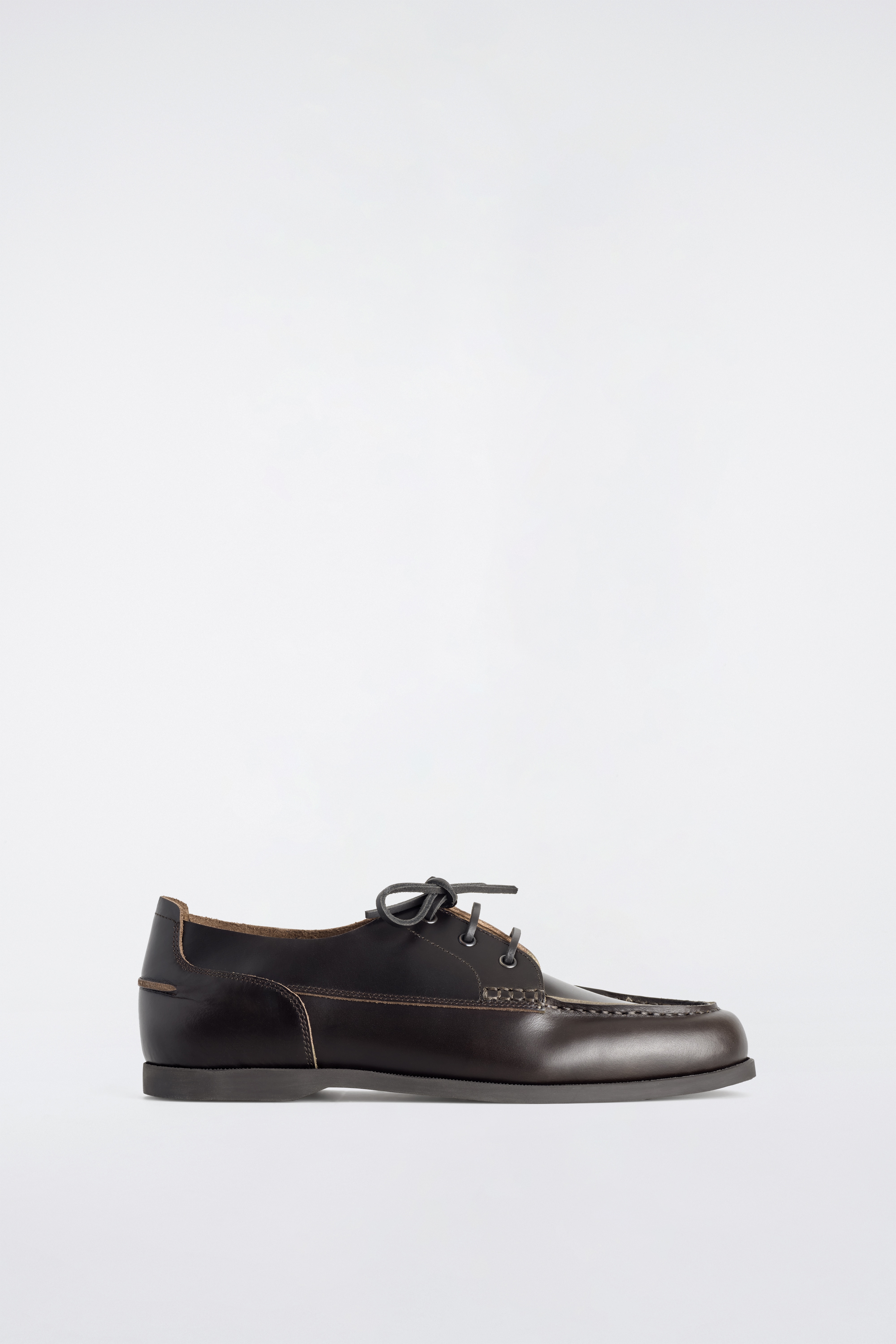 Båtsko i skinn - Mørkebrun