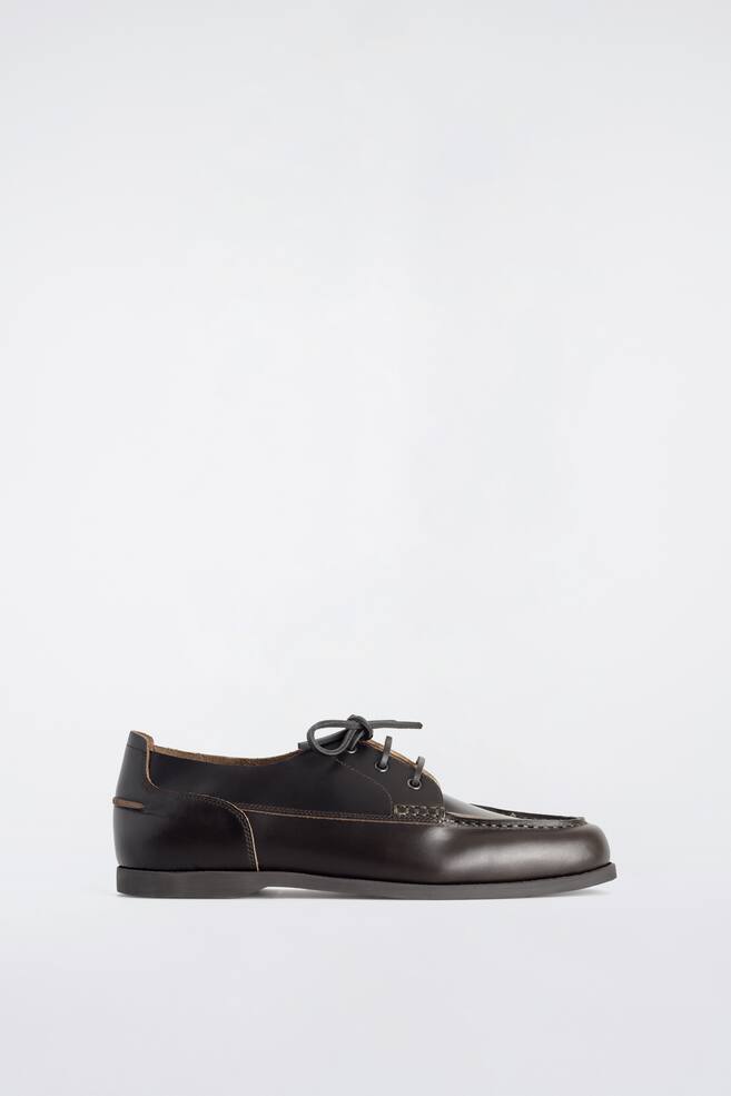 CHAUSSURES BATEAU EN CUIR - BRUN FONCÉ - 1