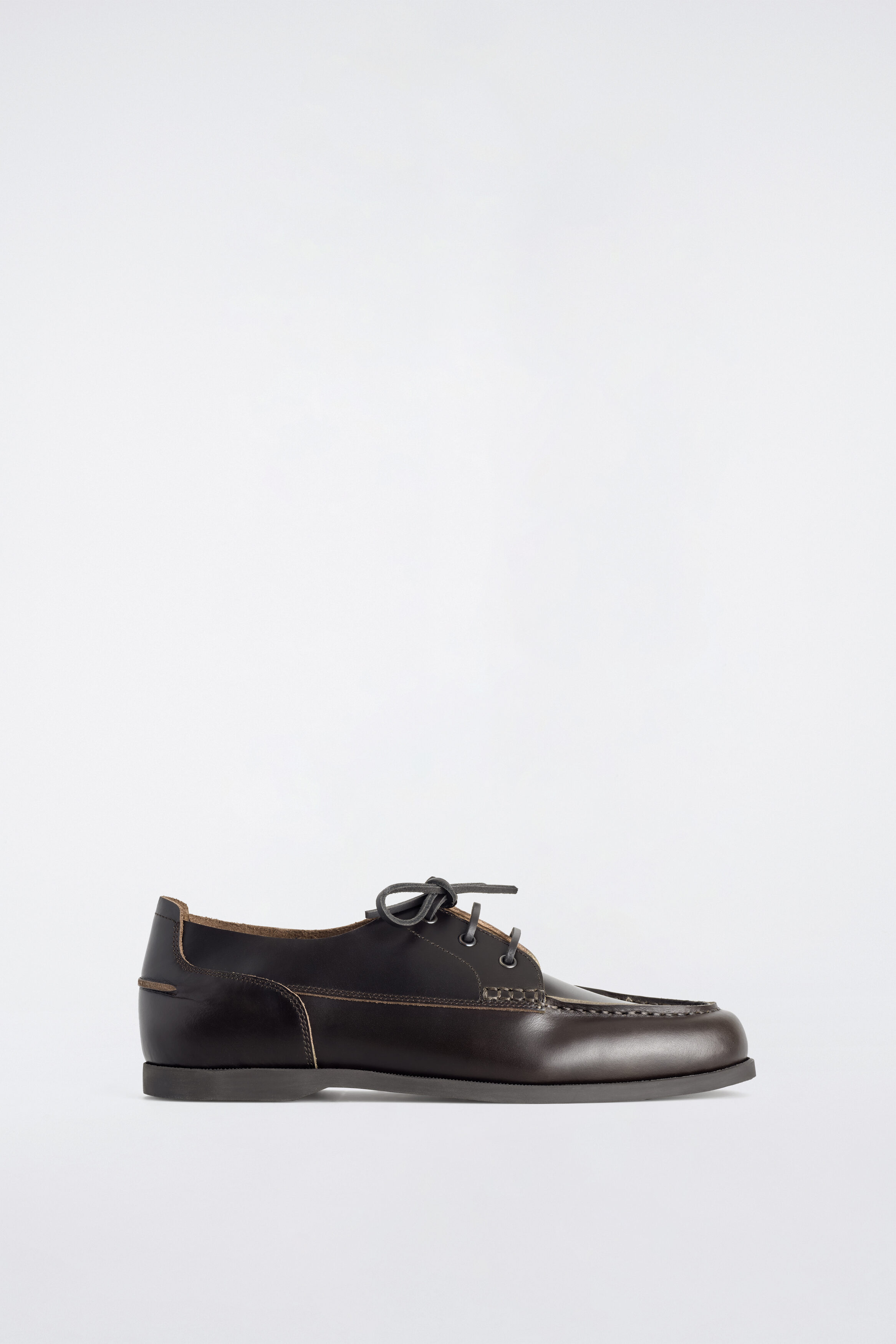 LEATHER BOAT SHOES - DARK BROWN | COS DK