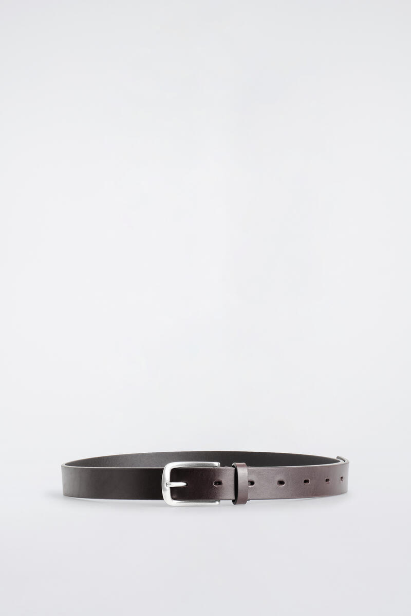 Square-Buckle Leather Belt