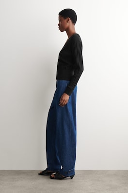 POINTELLE-KNIT COTTON CARDIGAN — BLACK 3