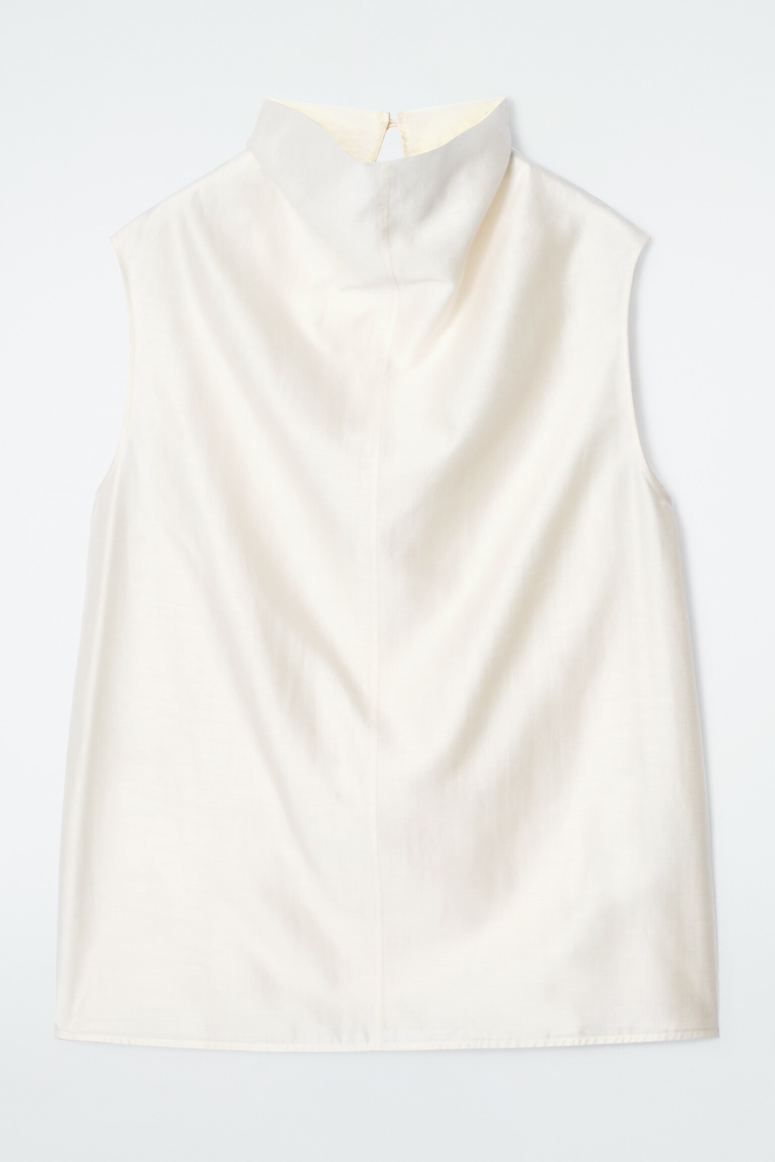 FUNNEL-NECK SLEEVELESS BLOUSE - IVORY - 1