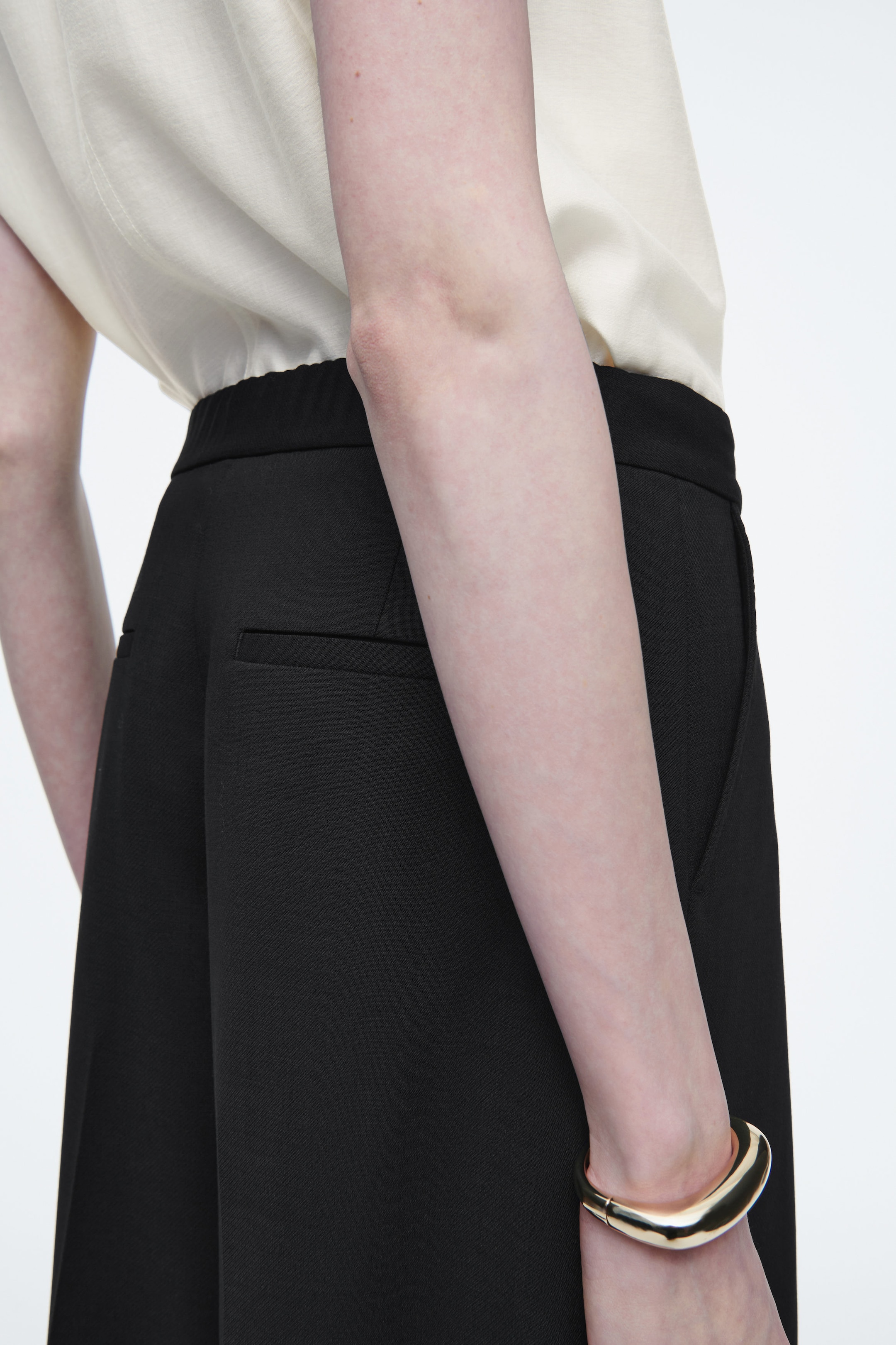 WOOL-BLEND WIDE-LEG PANTS