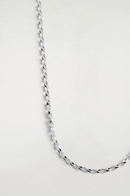 TEARDROP-LINK LONG CHAIN NECKLACE — SILVER 3