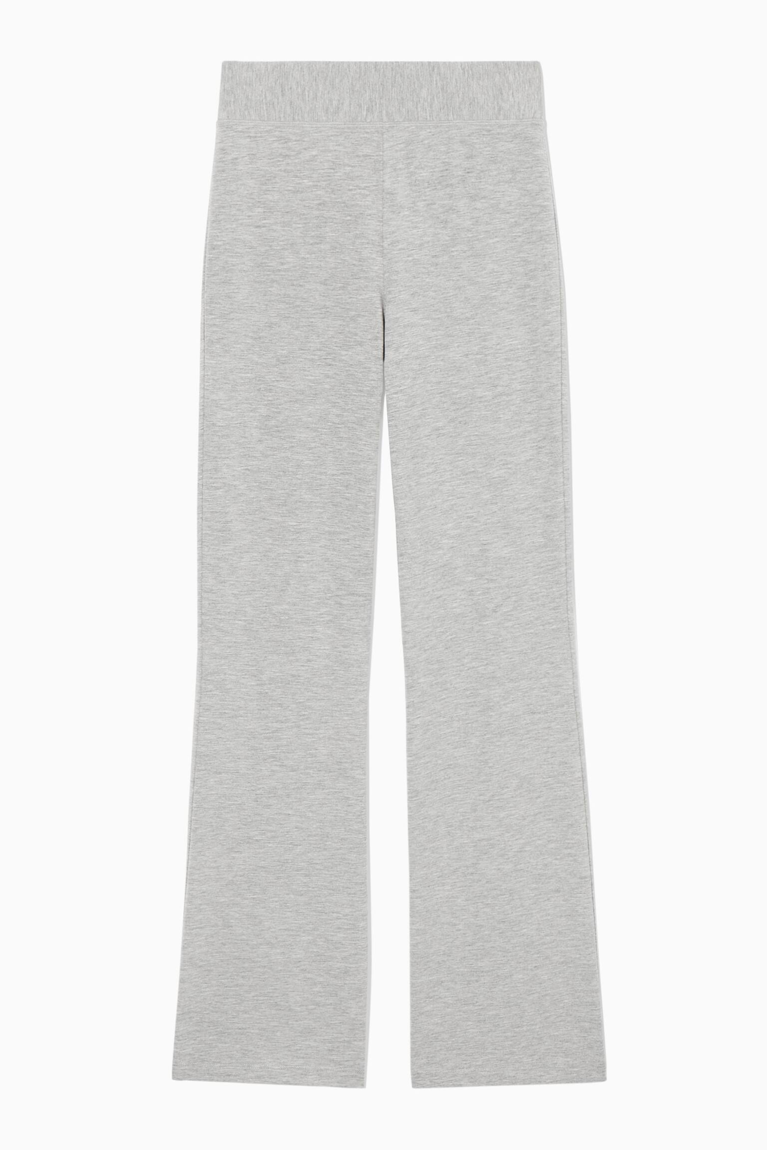 FLARED JERSEY TROUSERS - LIGHT GREY