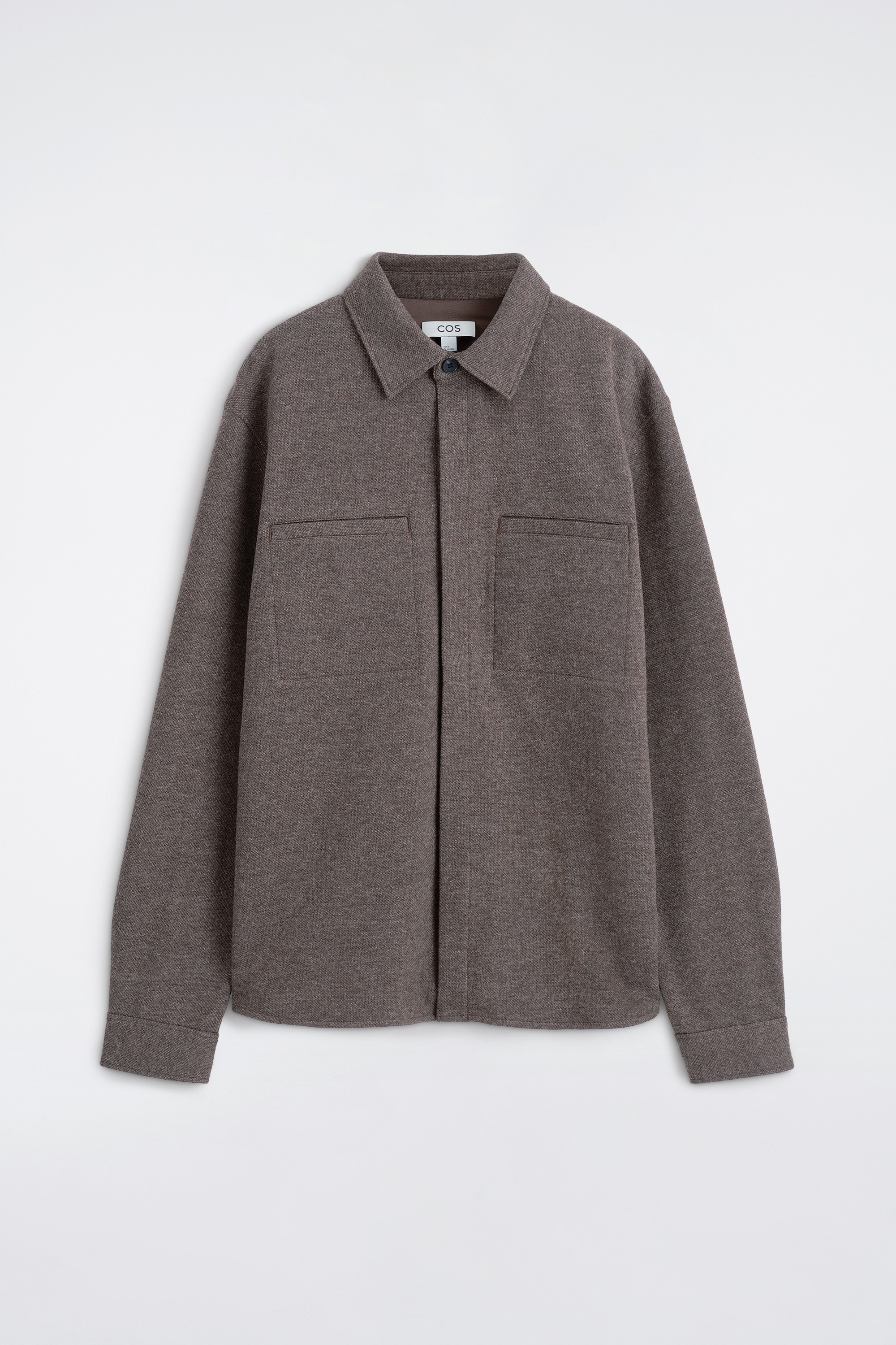 RELAXED MÉLANGE JERSEY OVERSHIRT - GREY-BROWN MÉLANGE