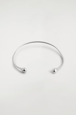 TEARDROP CUFF NECKLACE — SILVER 2