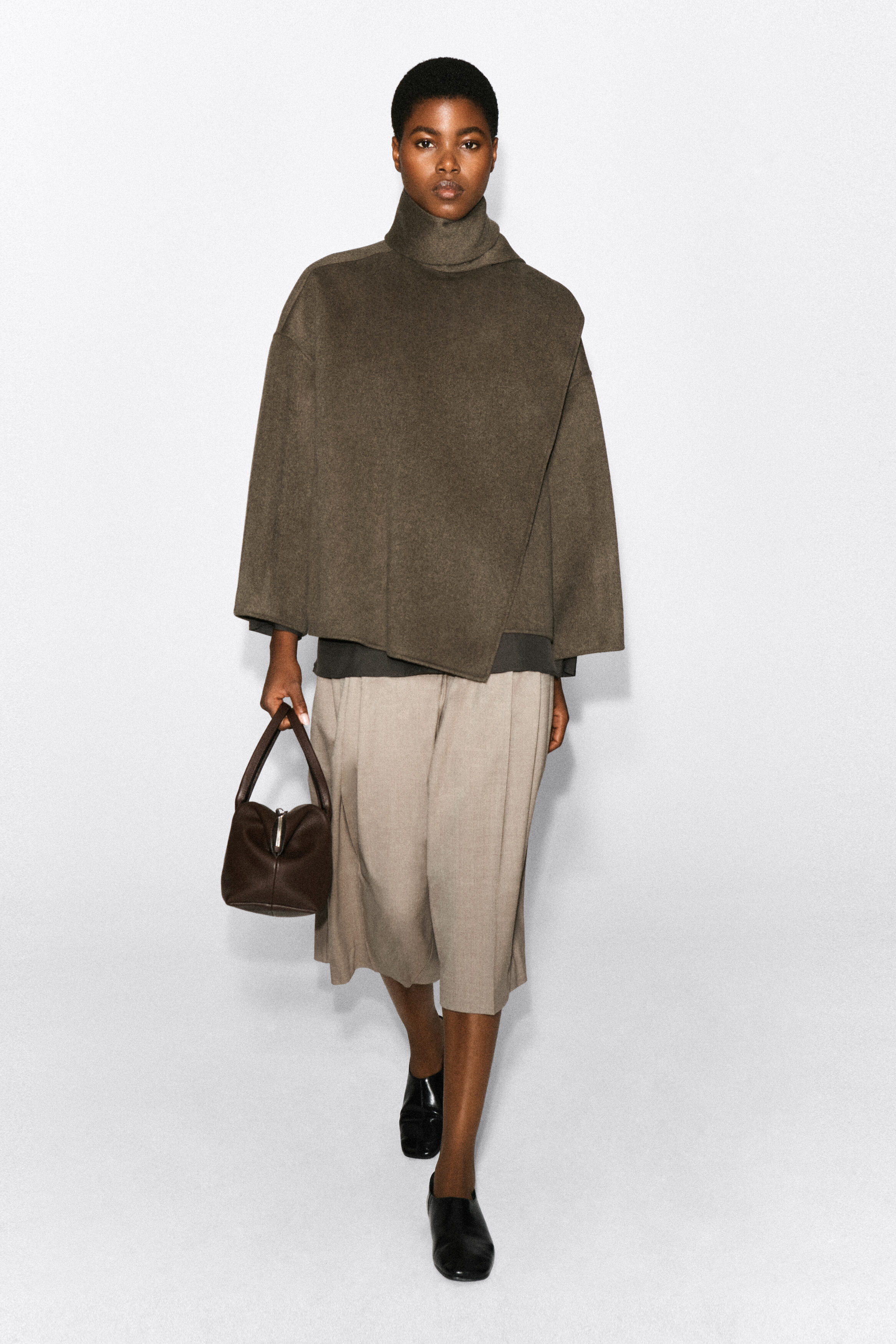 ジャケット・アウター louren doubleface muffler wool coat DOUBLE-FACED WOOL-BLEND SCARF JACKET - BROWN | COS CA