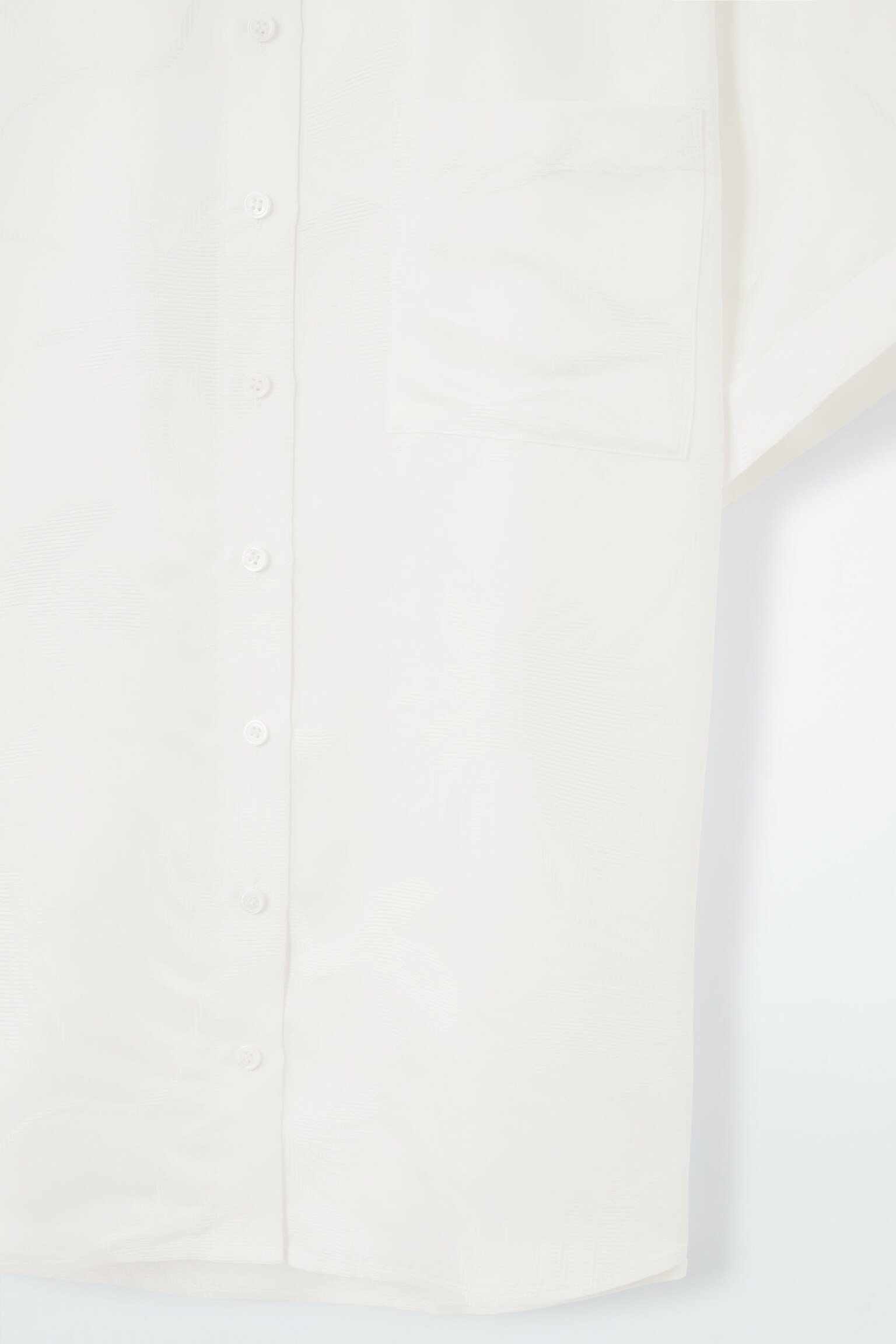 KURZARMHEMD AUS JACQUARD MIT FLORALEM PRINT - WEISS - 2