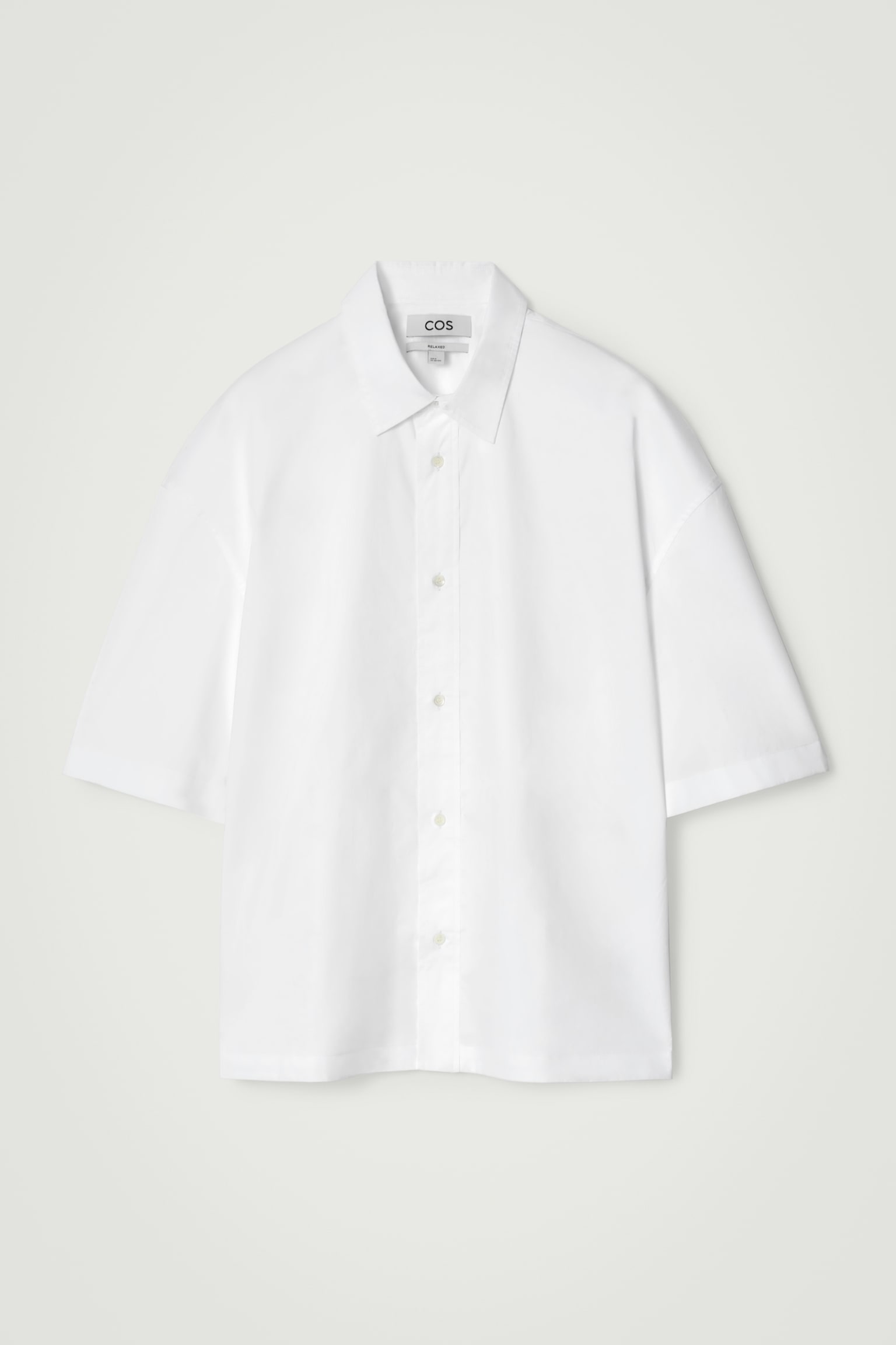 CHEMISE MANCHES COURTES SILHOUETTE CARRÉE EN COTON - BLANC/SARCELLE - 2