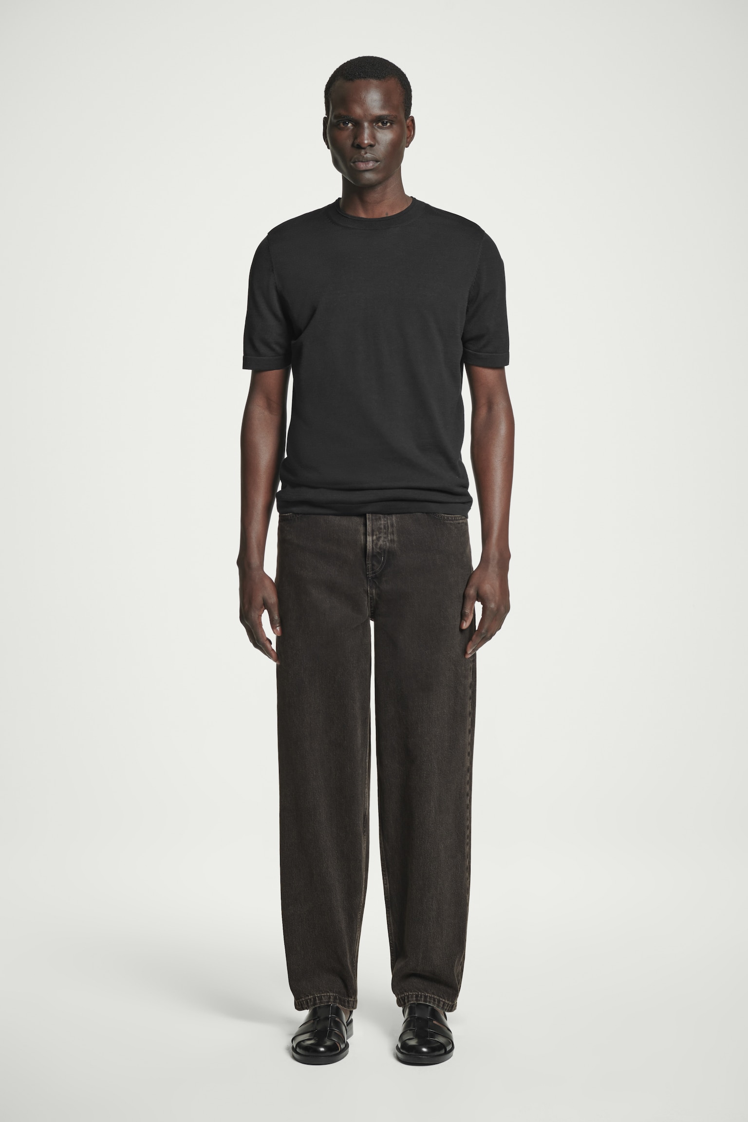 DOME JEANS MIT GERADEM BEIN - SCHWARZ/Blau