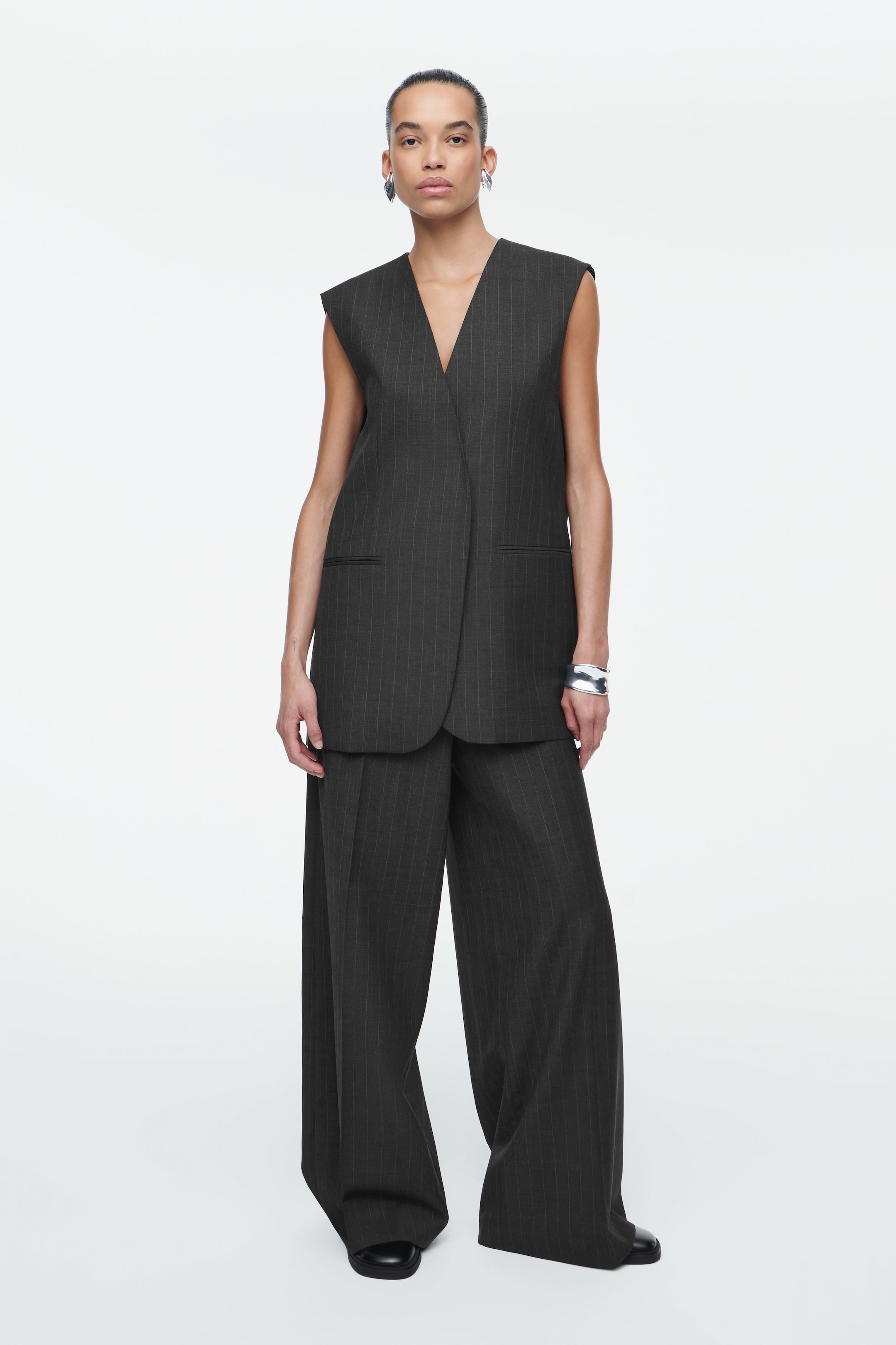 PINSTRIPED WOOL WAISTCOAT