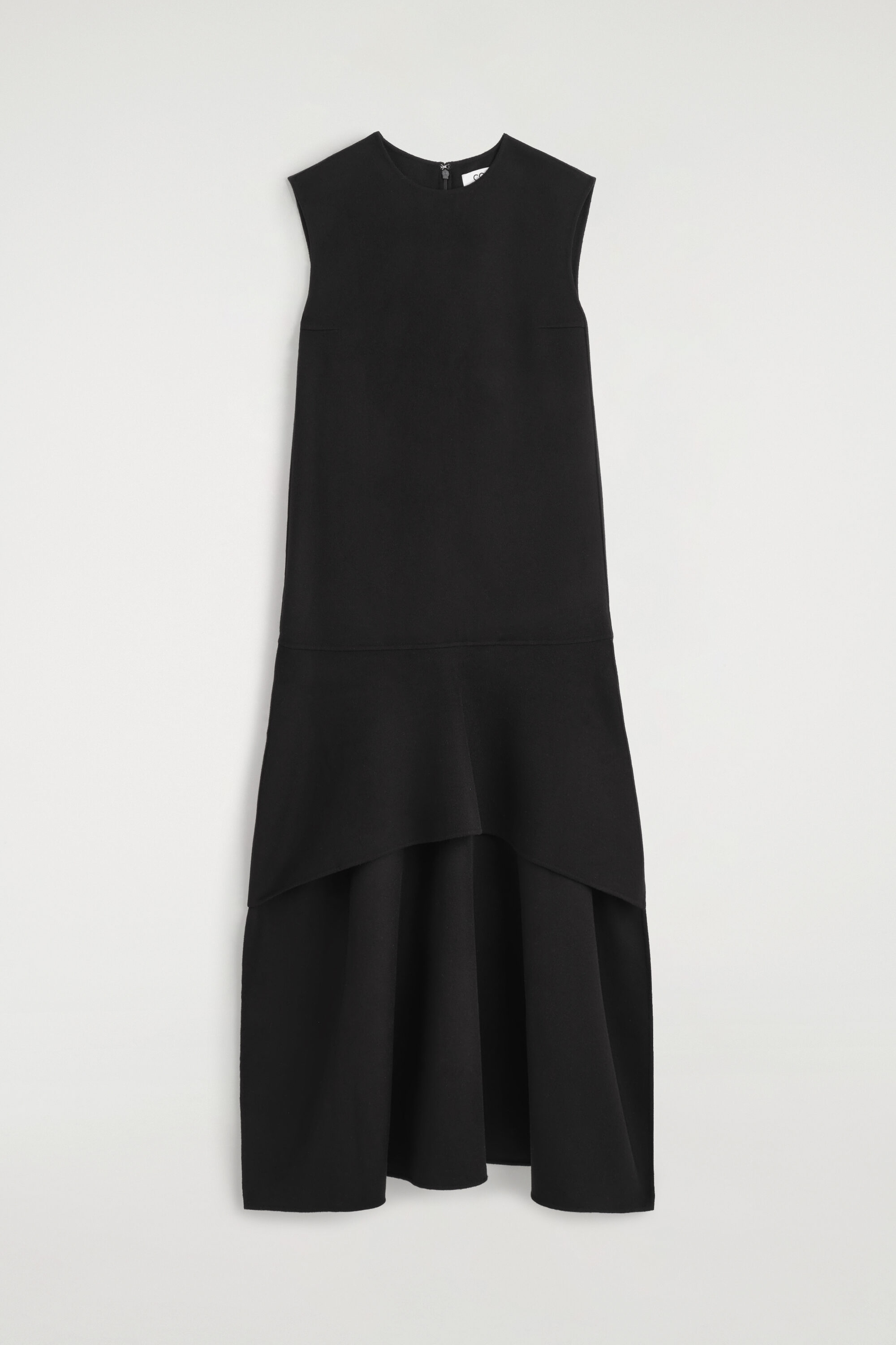 DROPPED-WAIST DOUBLE-FACED WOOL DRESS - thumbnail 6
