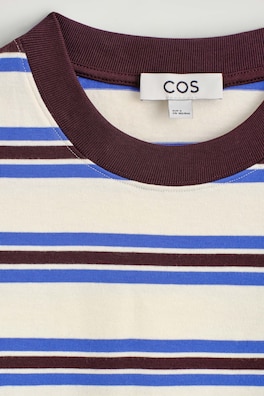 CLEAN CUT LONG-SLEEVED T-SHIRT — WHITE / BLUE / STRIPED 7