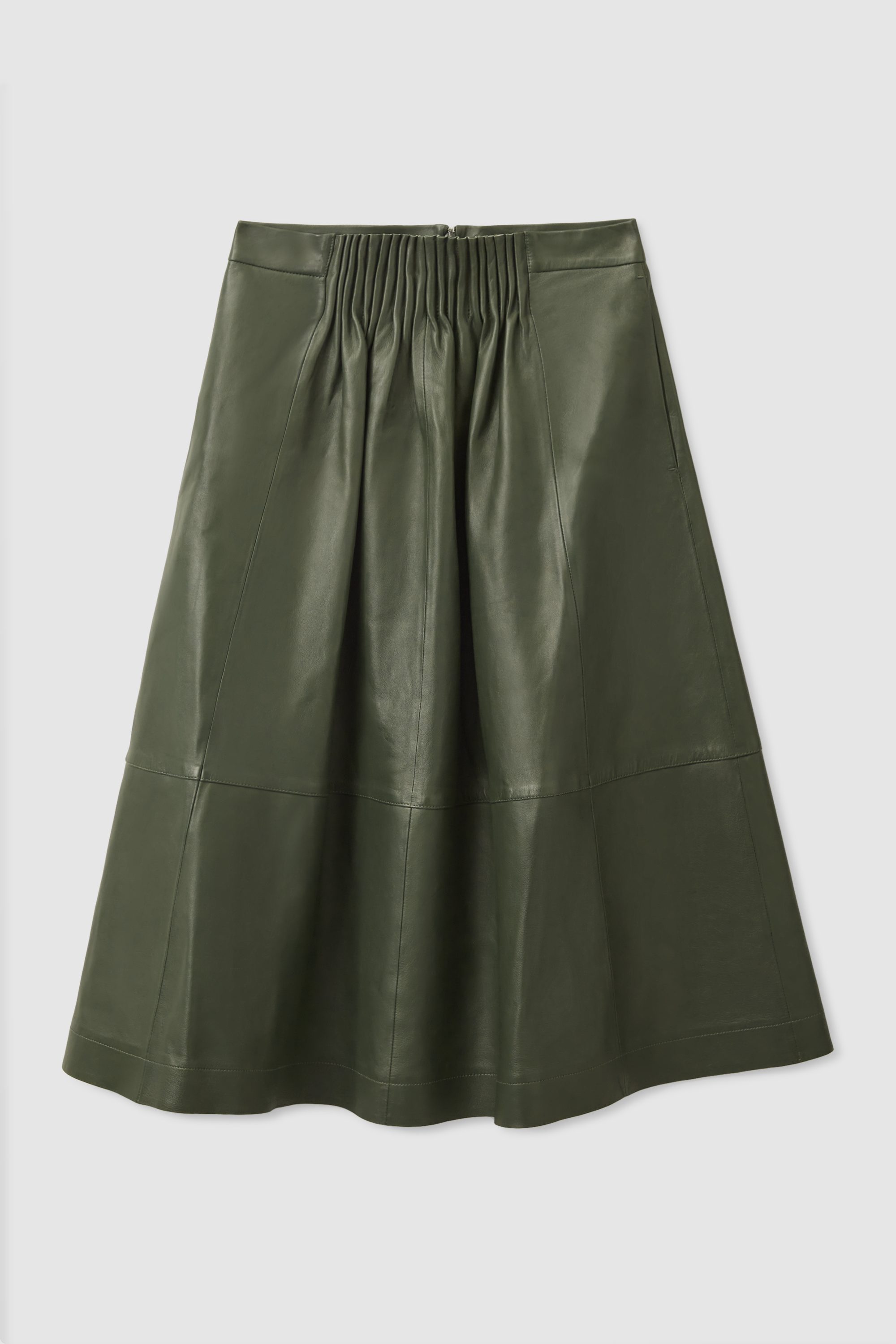 A-LINE LEATHER SKIRT - GREEN | COS