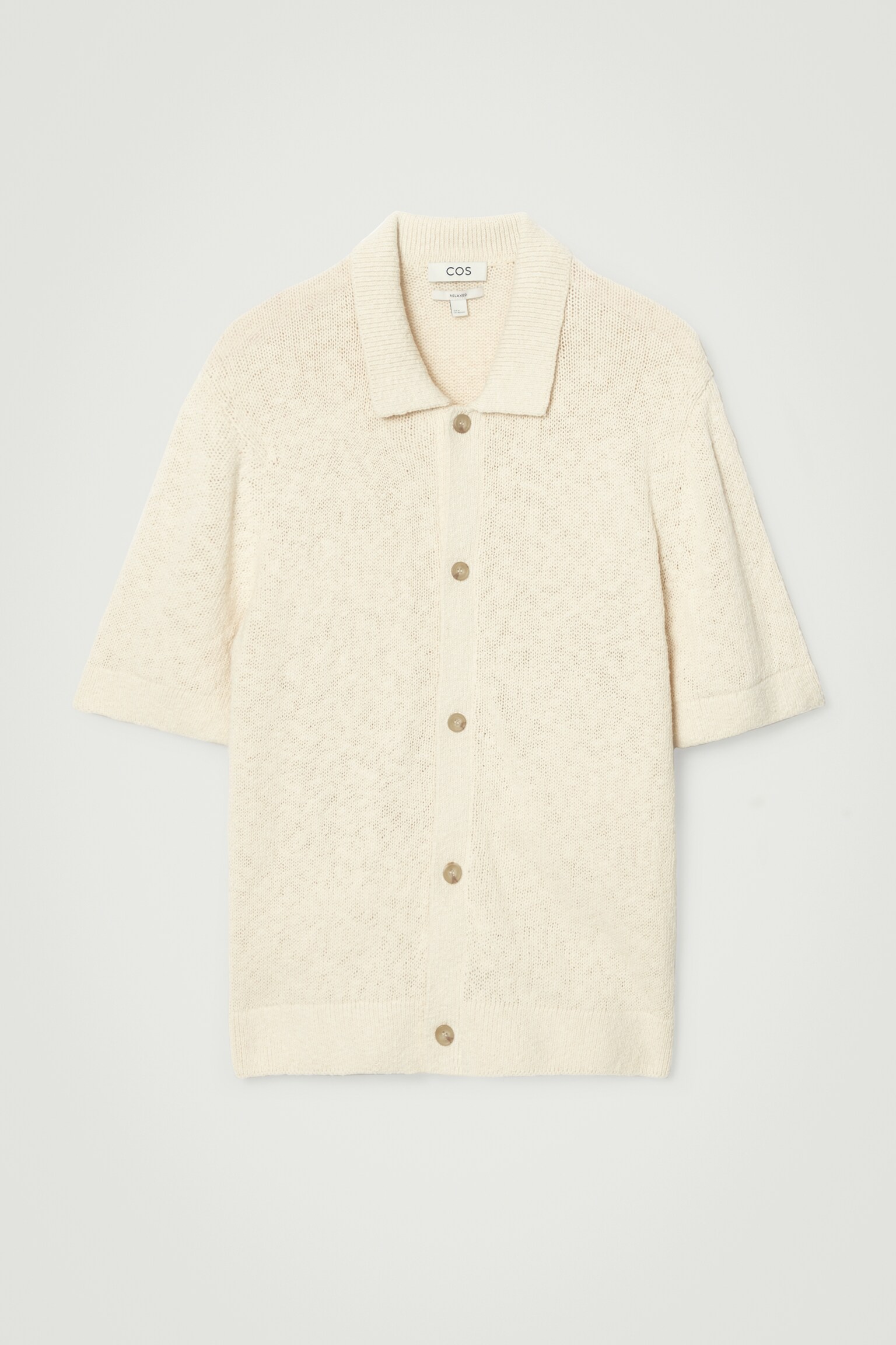 RELAXED MÉLANGE-KNIT SHIRT - OATMEAL MÉLANGE