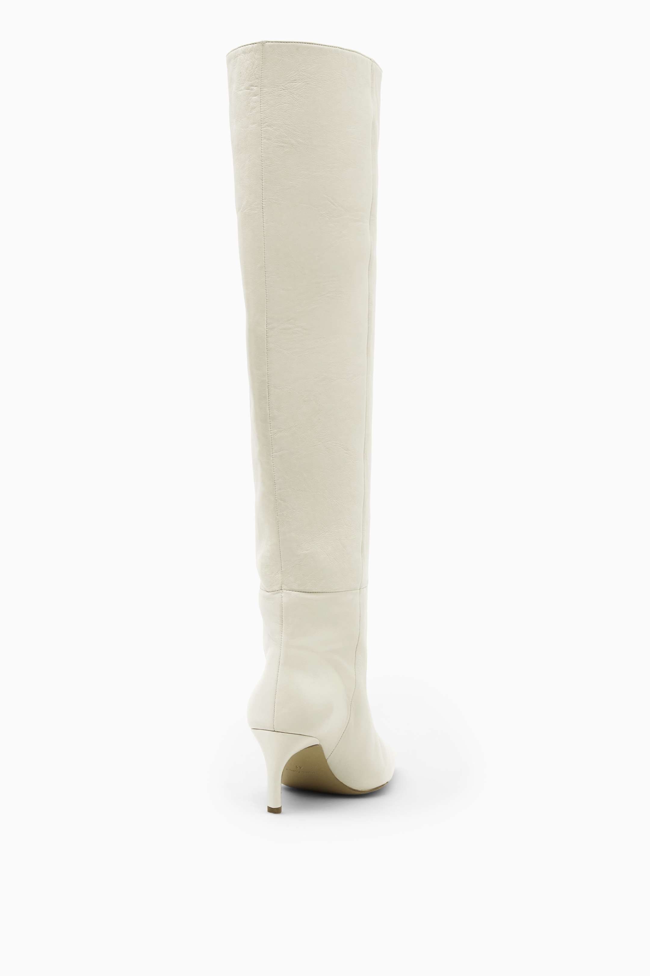 Näytä suurempi kuva: POINTED-TOE LEATHER KNEE-HIGH BOOTS - WHITE - NAISET | H&M FI 3