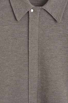 MERINO WOOL KNITTED JACKET — BROWN MÉLANGE 7