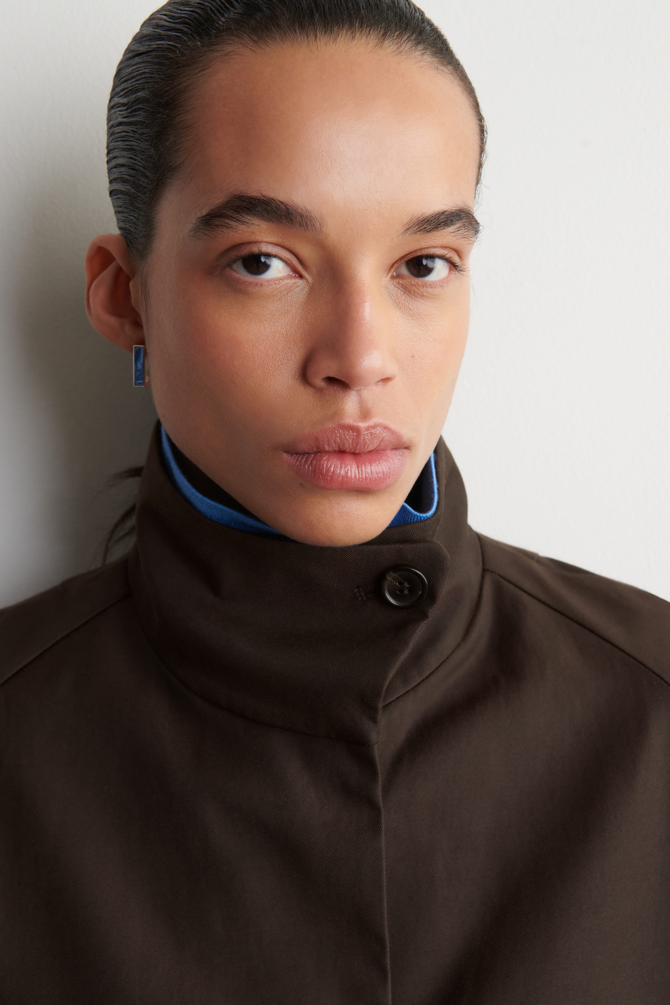 OVERSIZED mock-NECK COAT - DARK BROWN | COS US