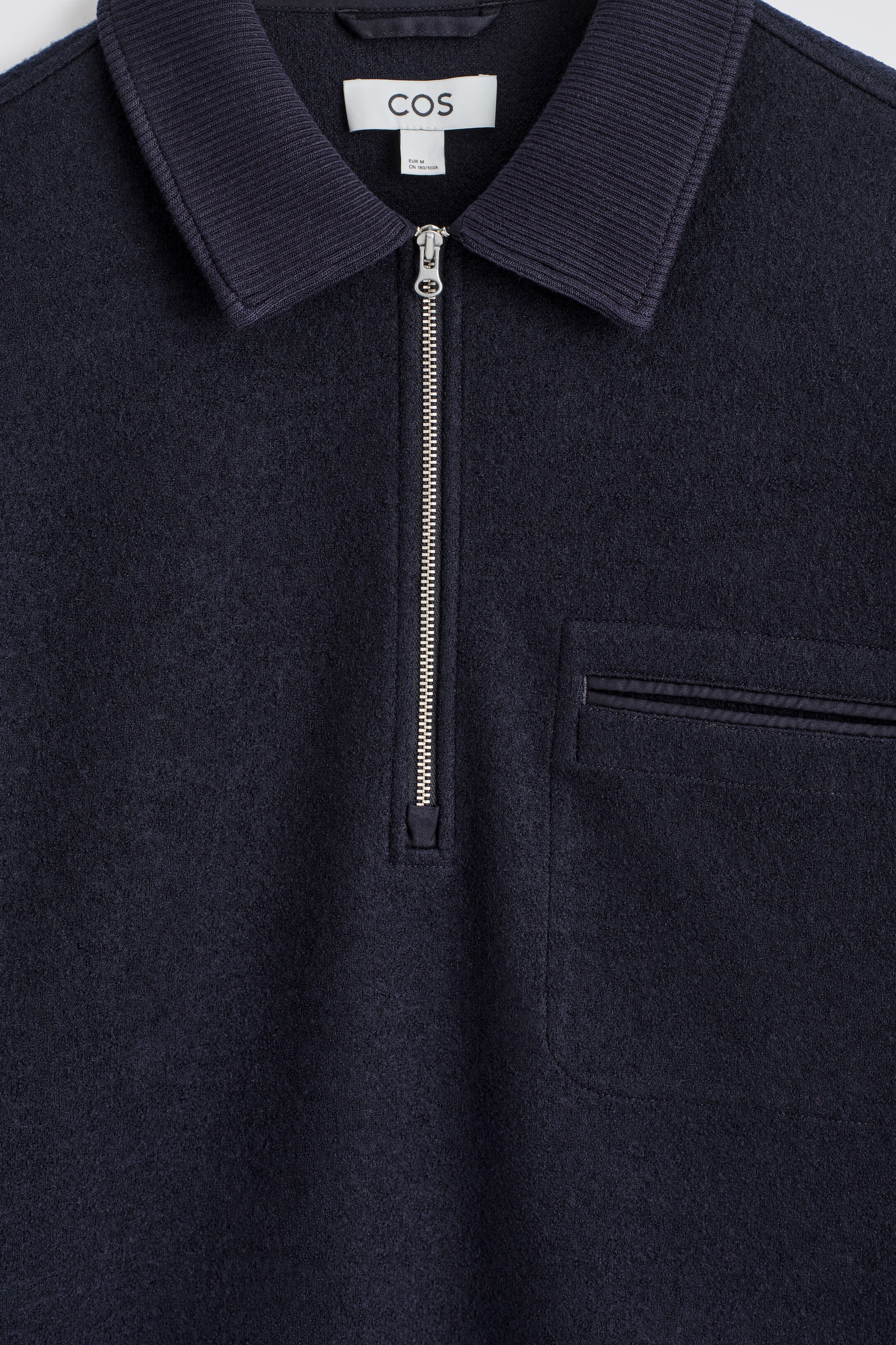 View larger image: BOILED-WOOL ZIP-UP POLO JUMPER - NAVY - Men | H&M GB 7