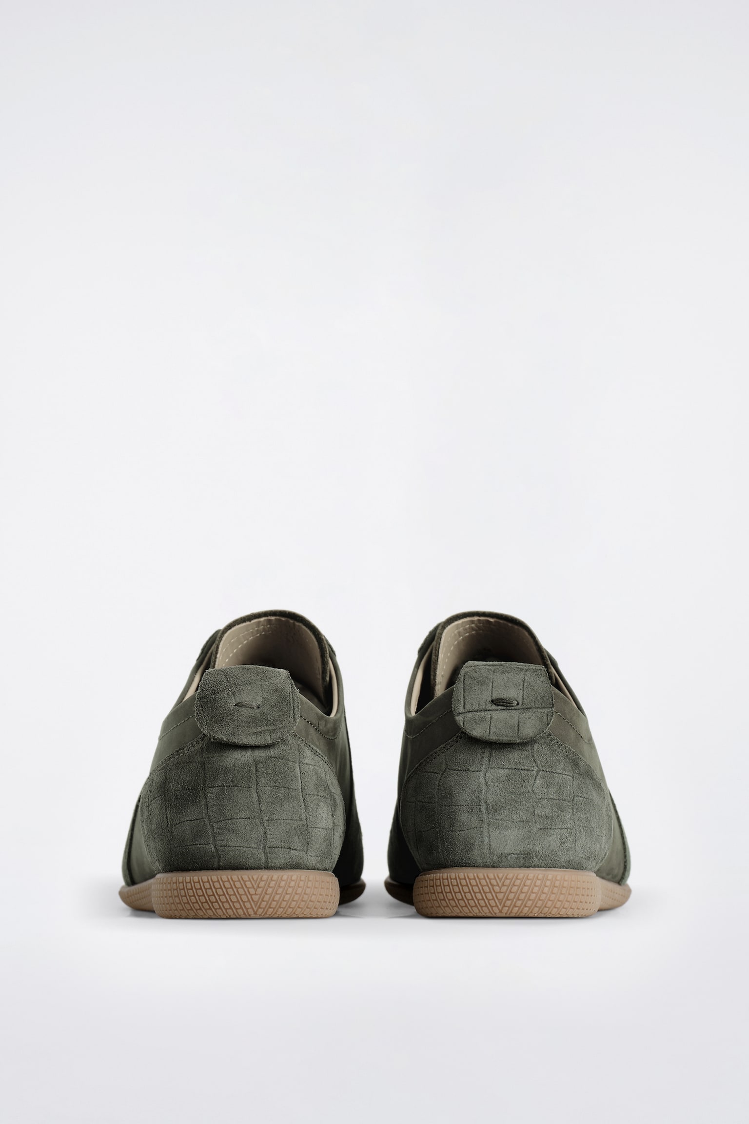 NUBUCK AND SUEDE TRAINERS - KHAKI/אפור - 4