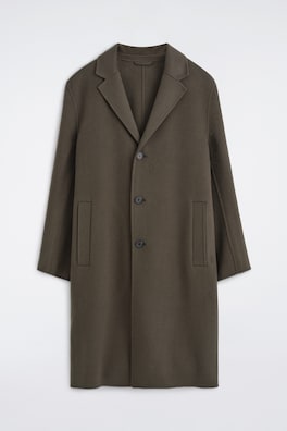 TAILORED DOUBLE-FACED WOOL-BLEND COAT — BROWN 7