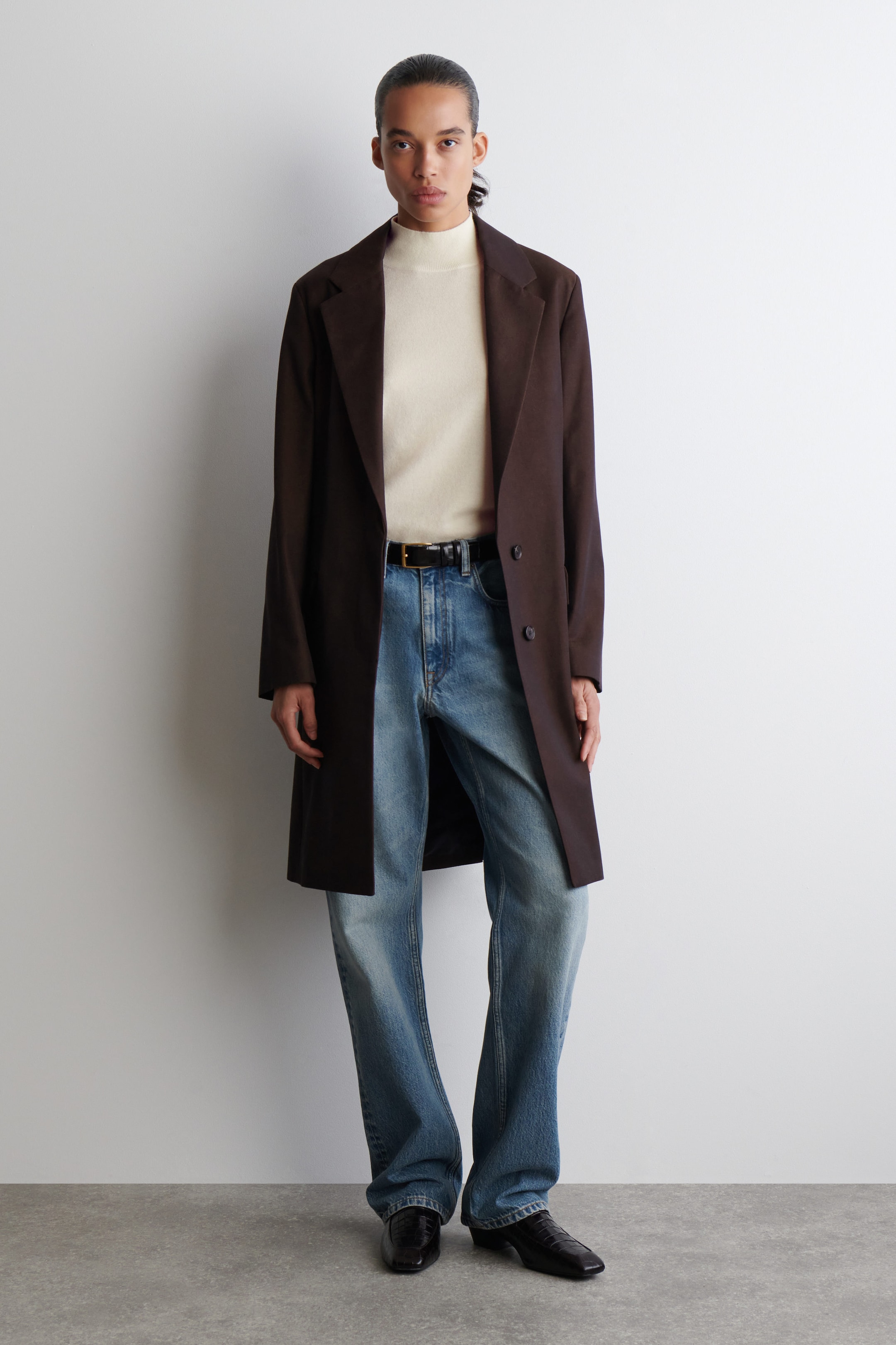 CASHMERE MOCK-NECK T-SHIRT