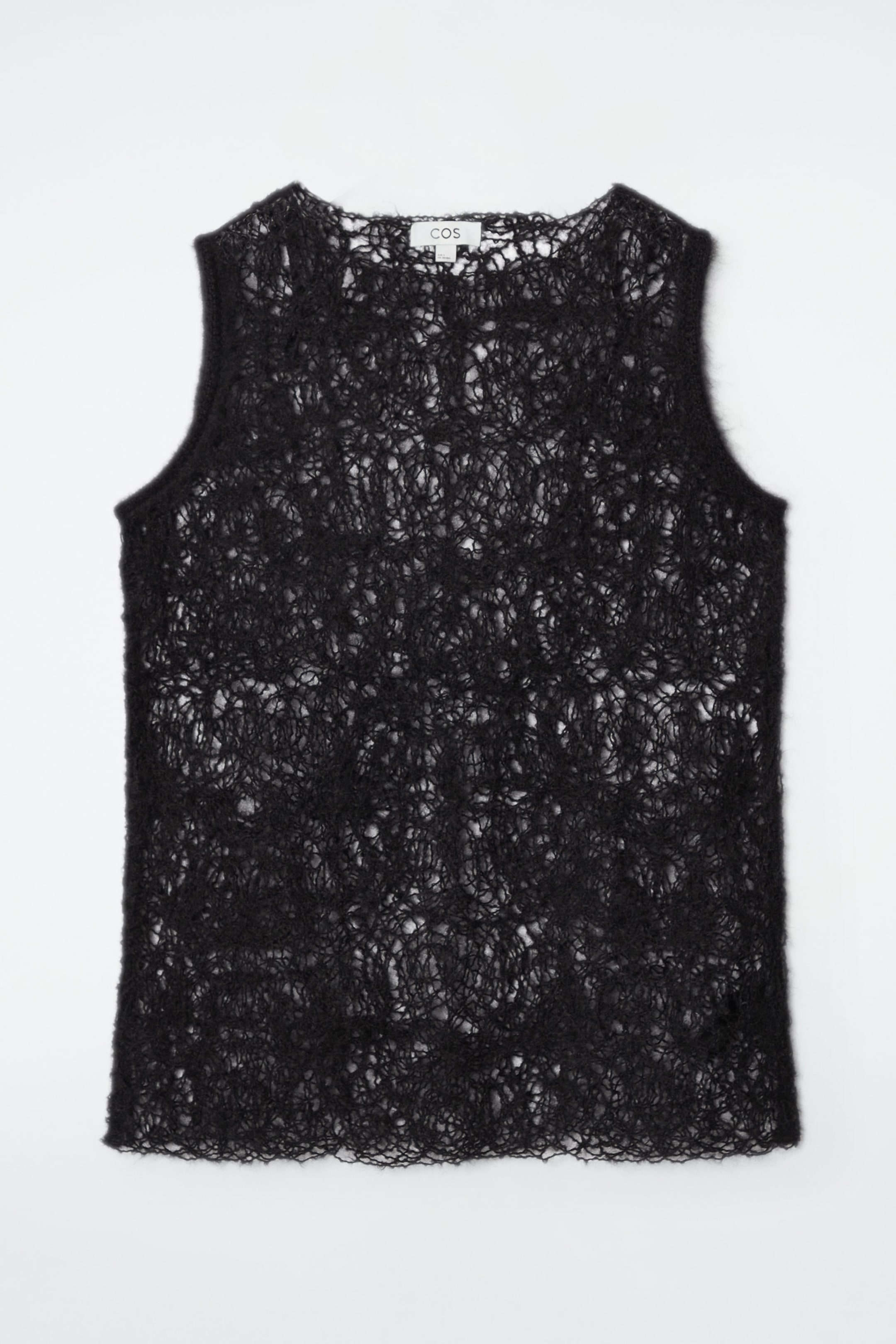 SHEER EMBROIDERED MOHAIR TANK TOP