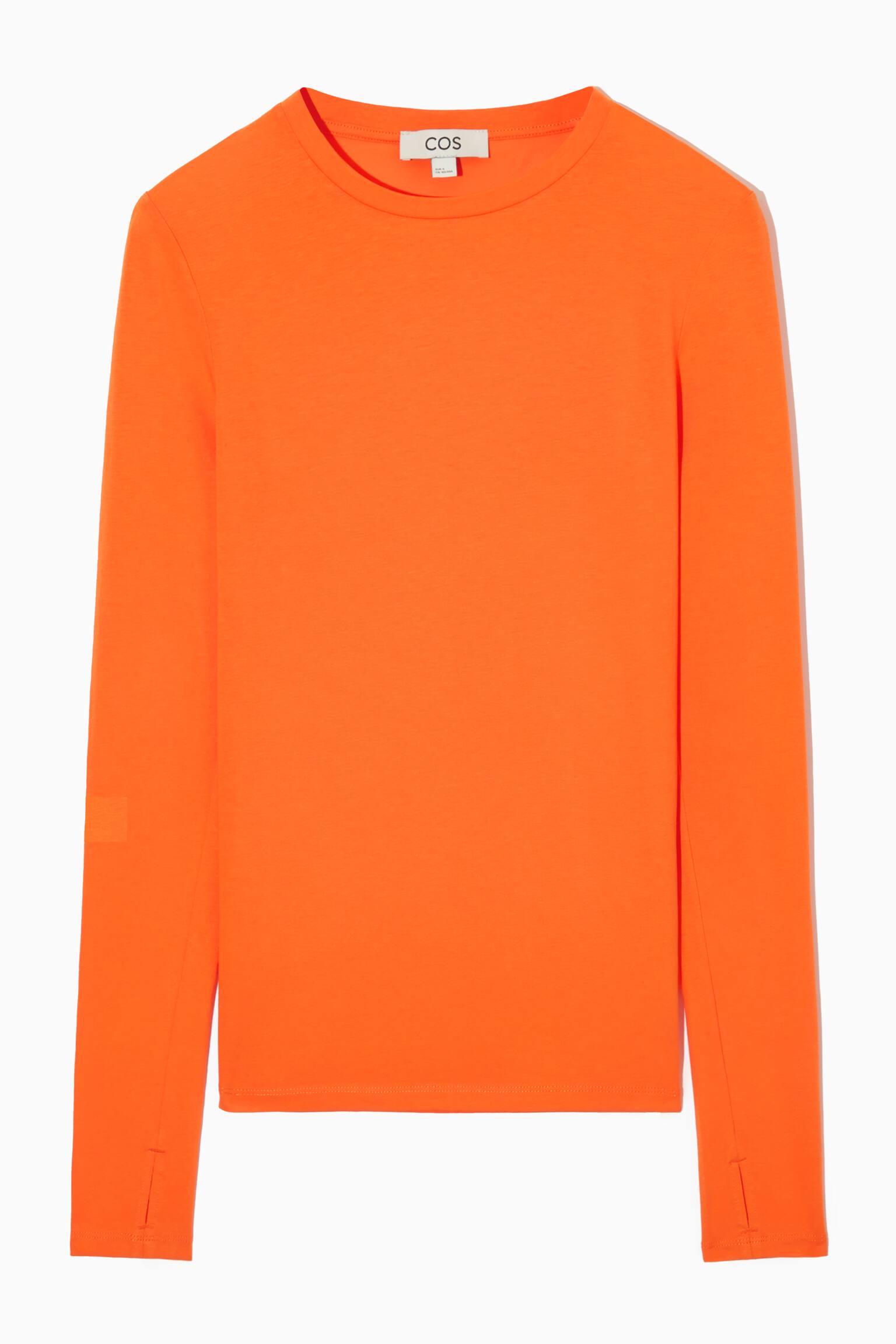 SLIM LIGHTWEIGHT LONG-SLEEVED TOP - ORANGE