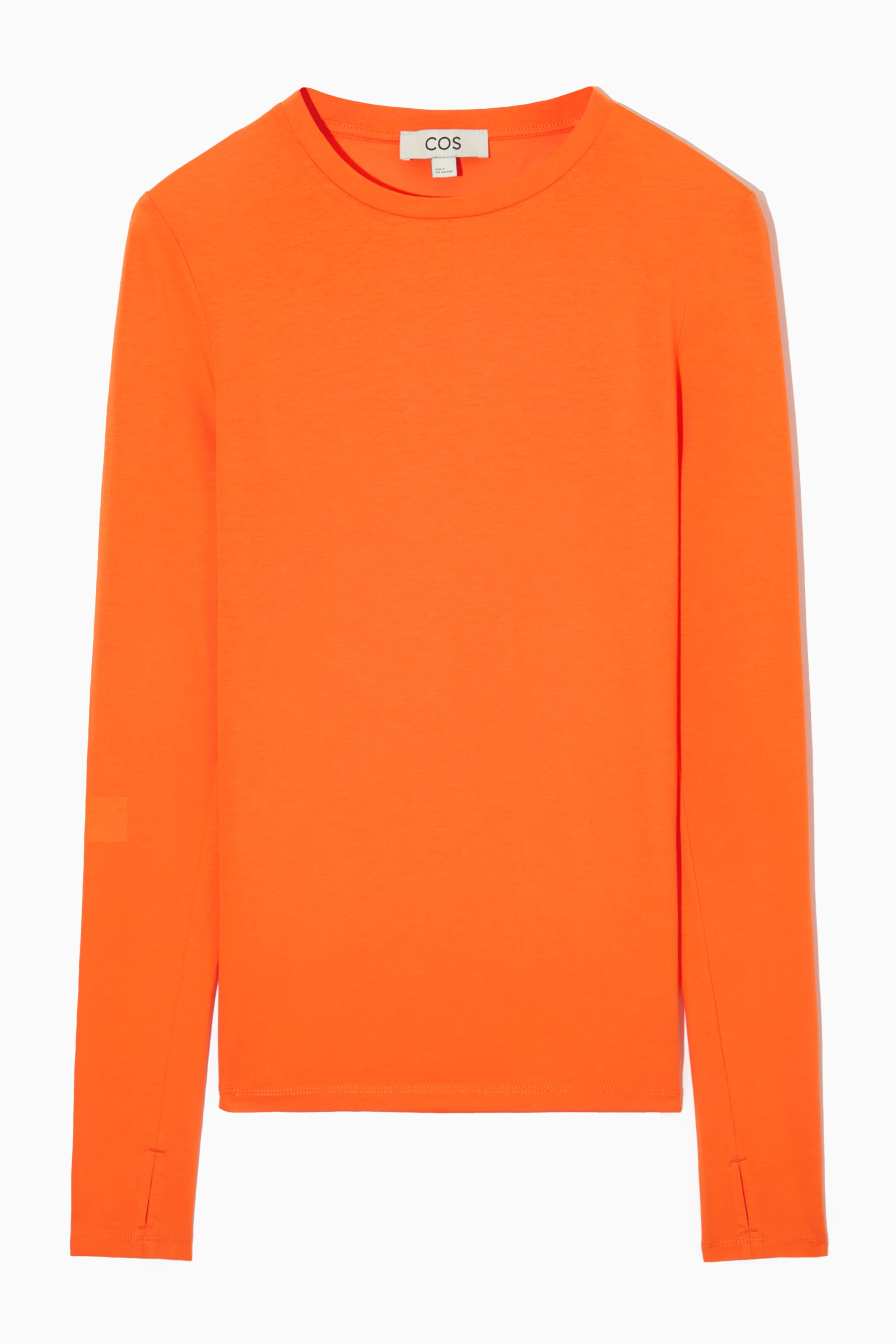 View larger image: SLIM LIGHTWEIGHT LONG-SLEEVED TOP - ORANGE - Ladies | H&M GB 1