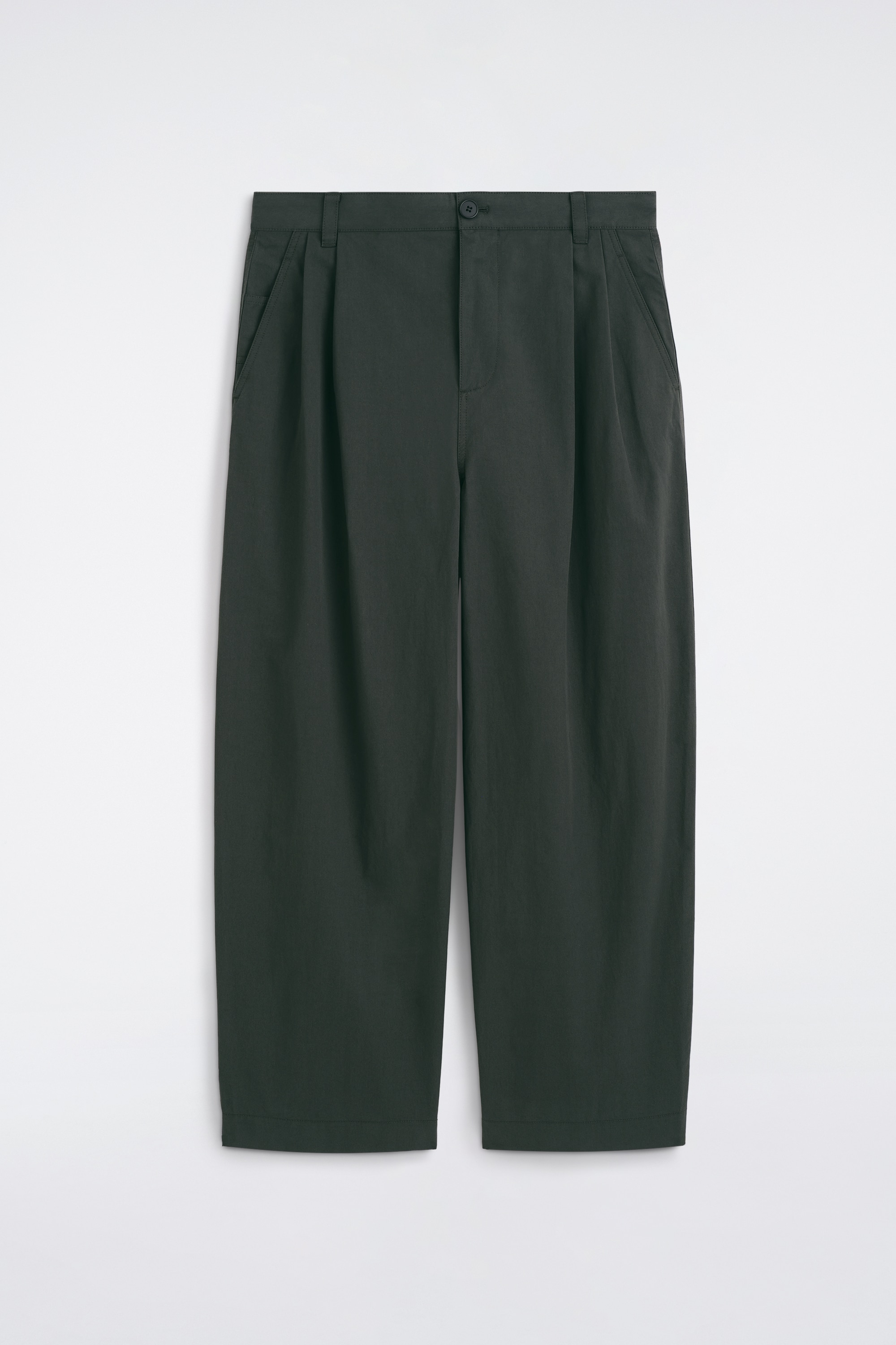 PANTALÓN UTILITARIO BARREL LEG ALGODÓN - VERDE OSCURO/MARRÓN/BEIGE
