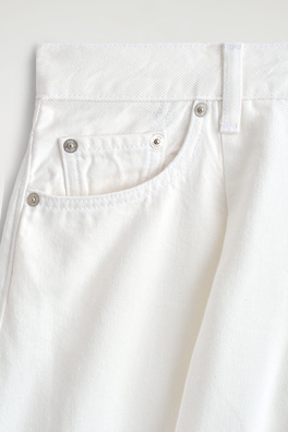 WIDE-LEG DENIM SHORTS — WHITE 6
