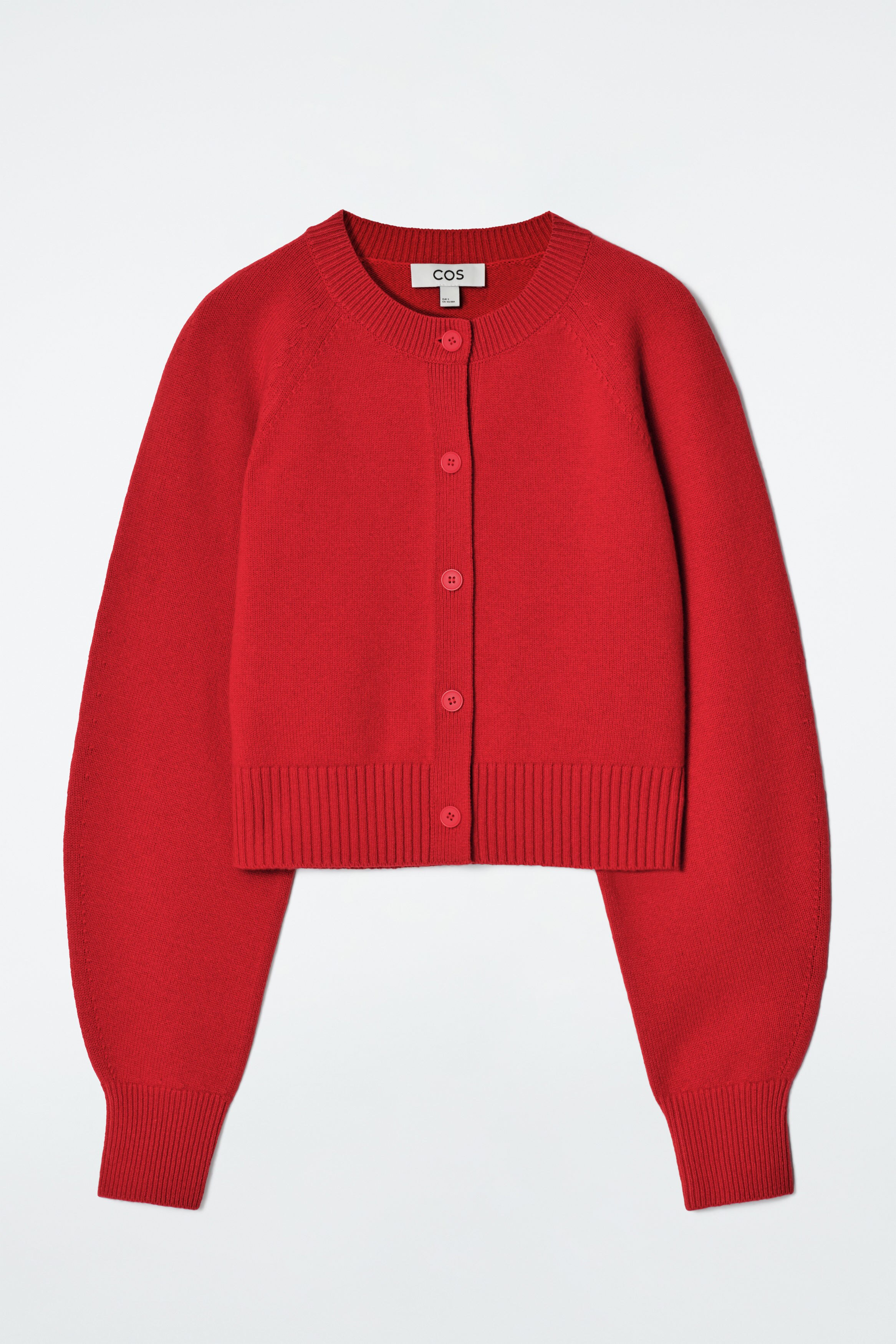 CROPPED WOOL CARDIGAN - RED | COS US