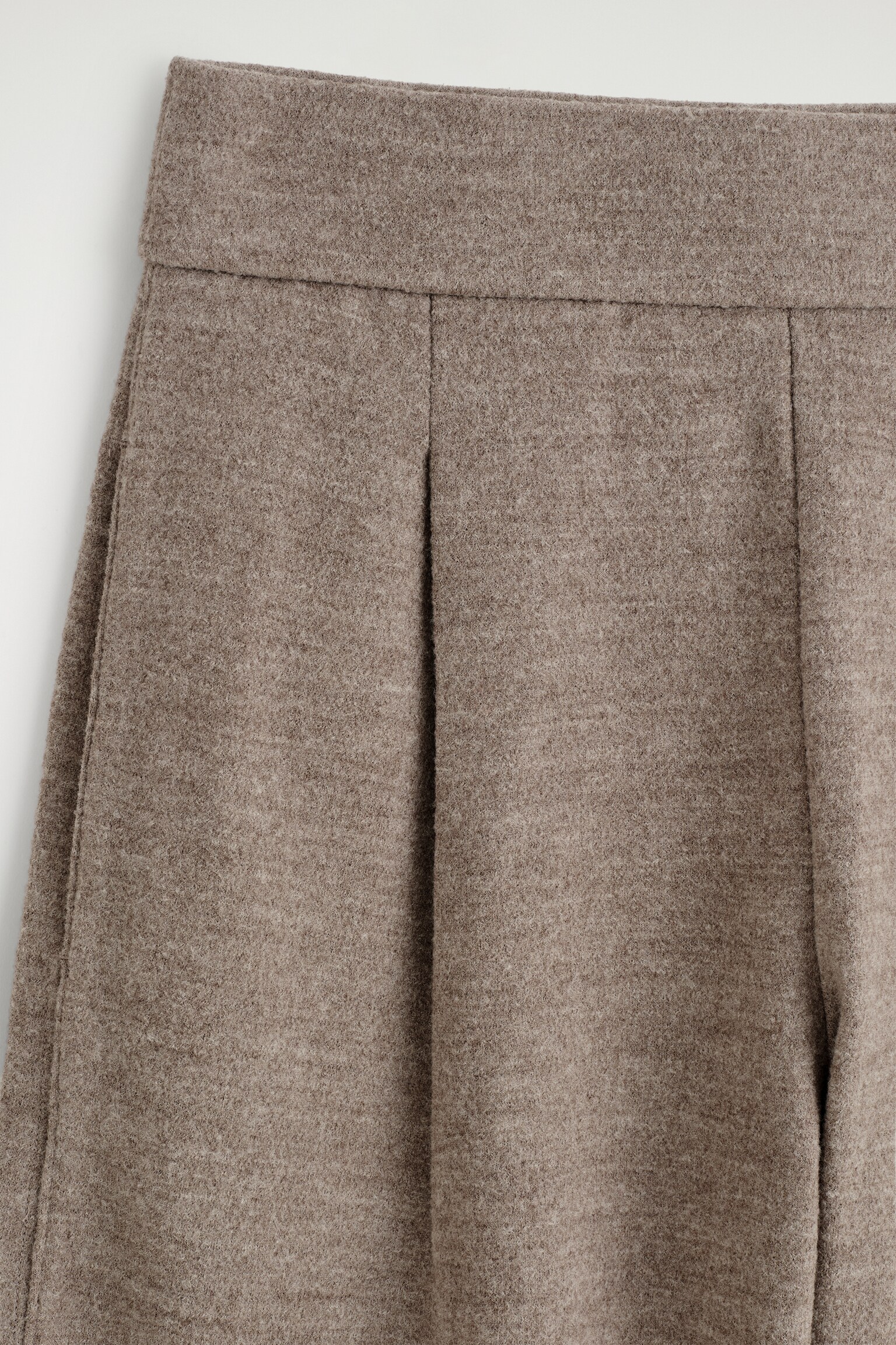 BOILED-WOOL BARREL-LEG TROUSERS - BEIGE MÉLANGE - 3