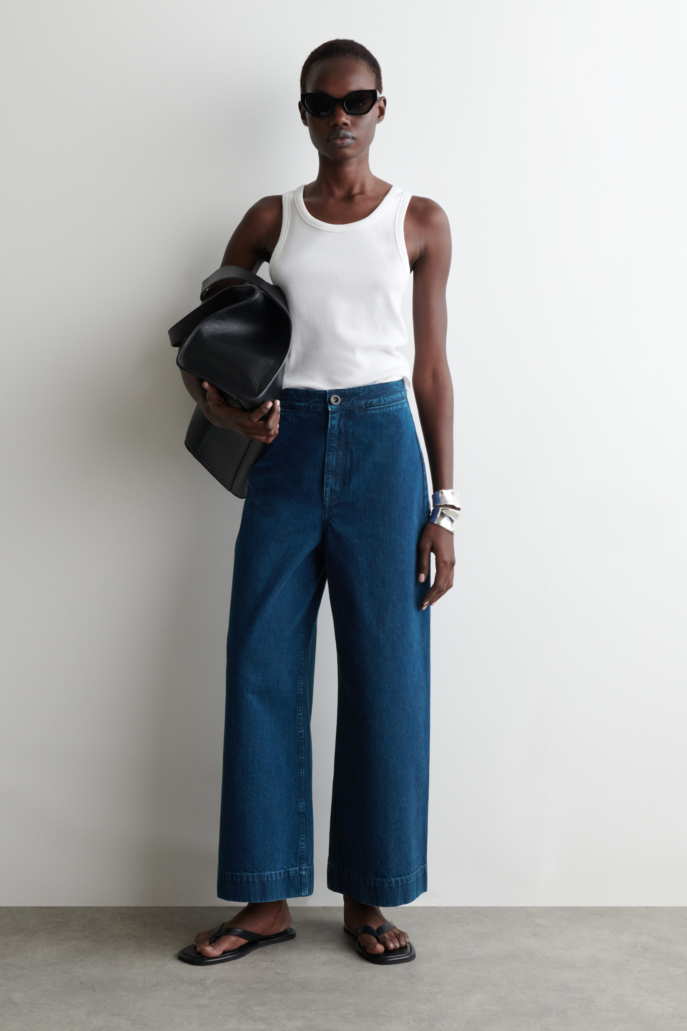 WIDE-LEG DENIM PANTS - BLUE | COS