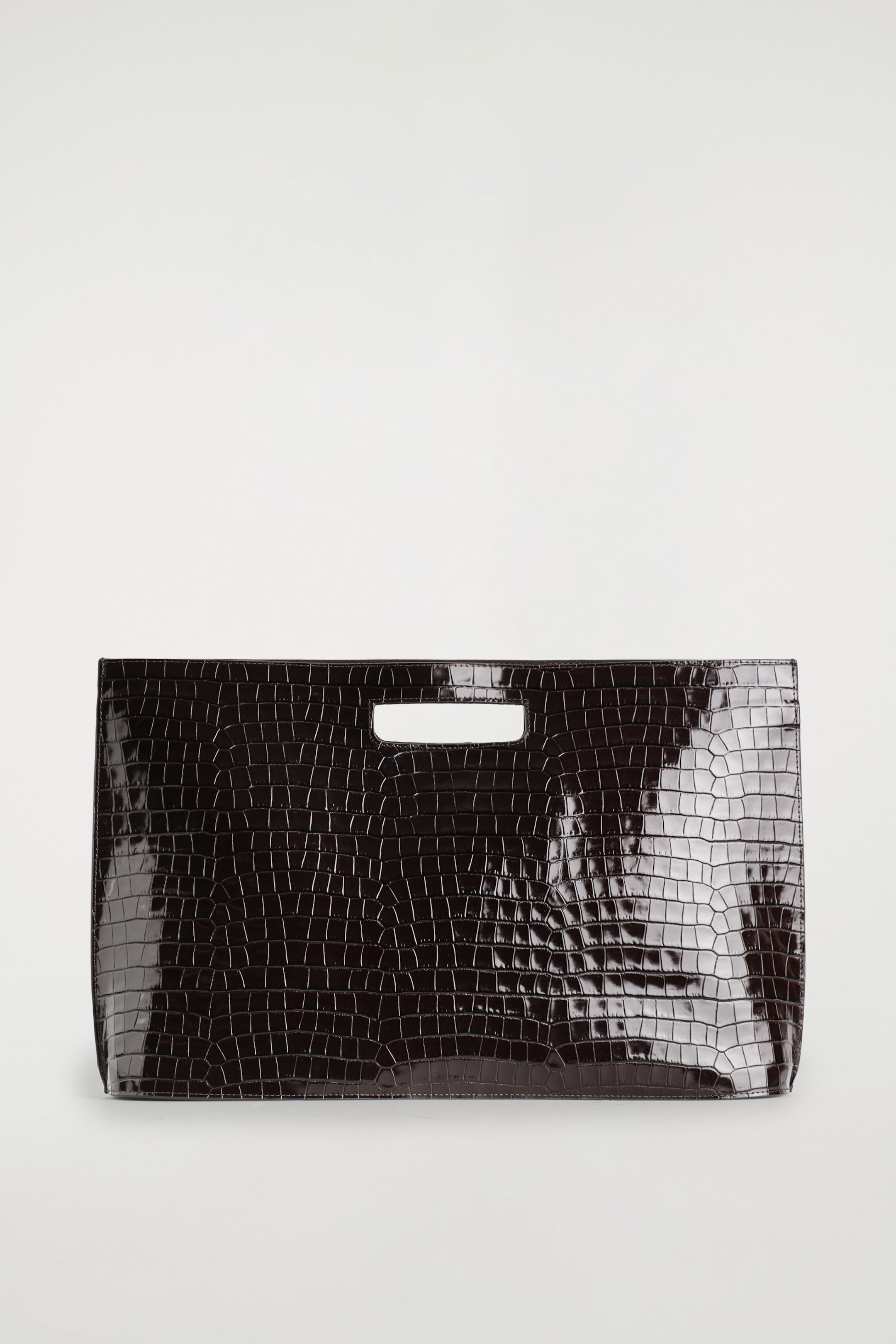 Grösseres Bild ansehen: FOLIO OVERSIZED-TASCHE - LEDER IN KROKODILOPTIK - BRAUN - DAMEN | H&M CH 4