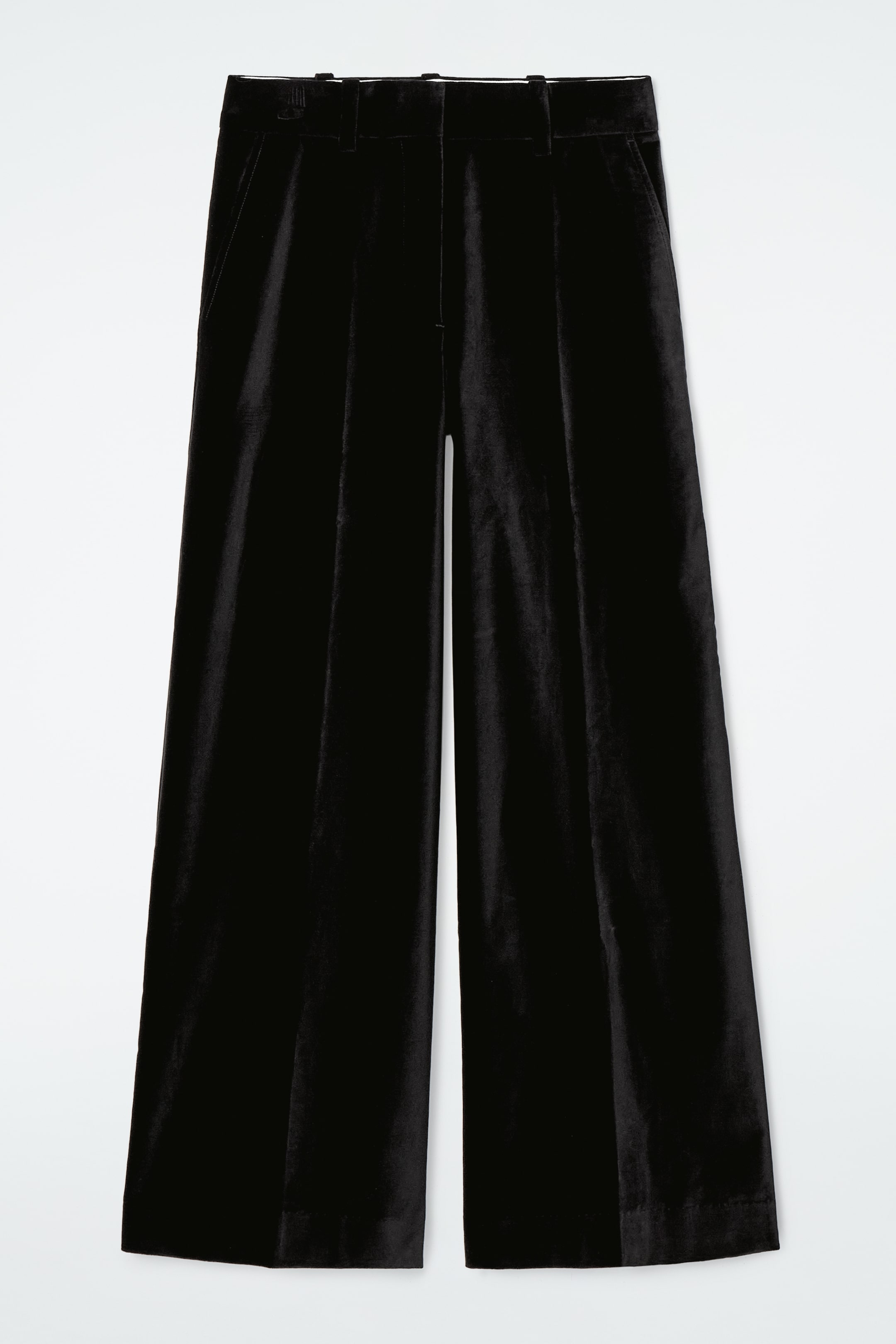 View larger image: RELAXED VELVET WIDE-LEG TROUSERS - BLACK - Ladies | H&M GB 5