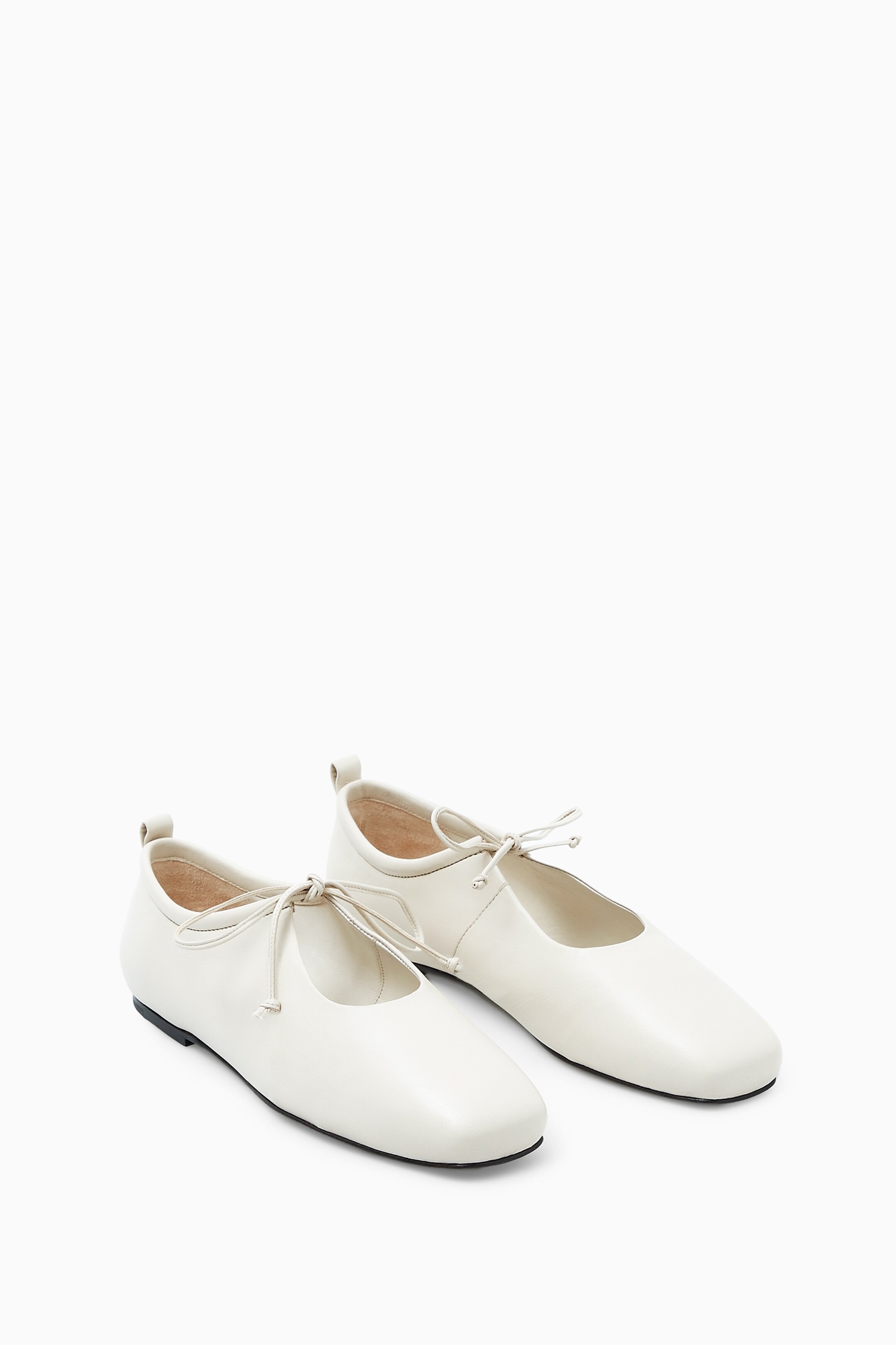 View larger image: LACE-UP BALLET FLATS - WHITE - Ladies | H&M GB 2